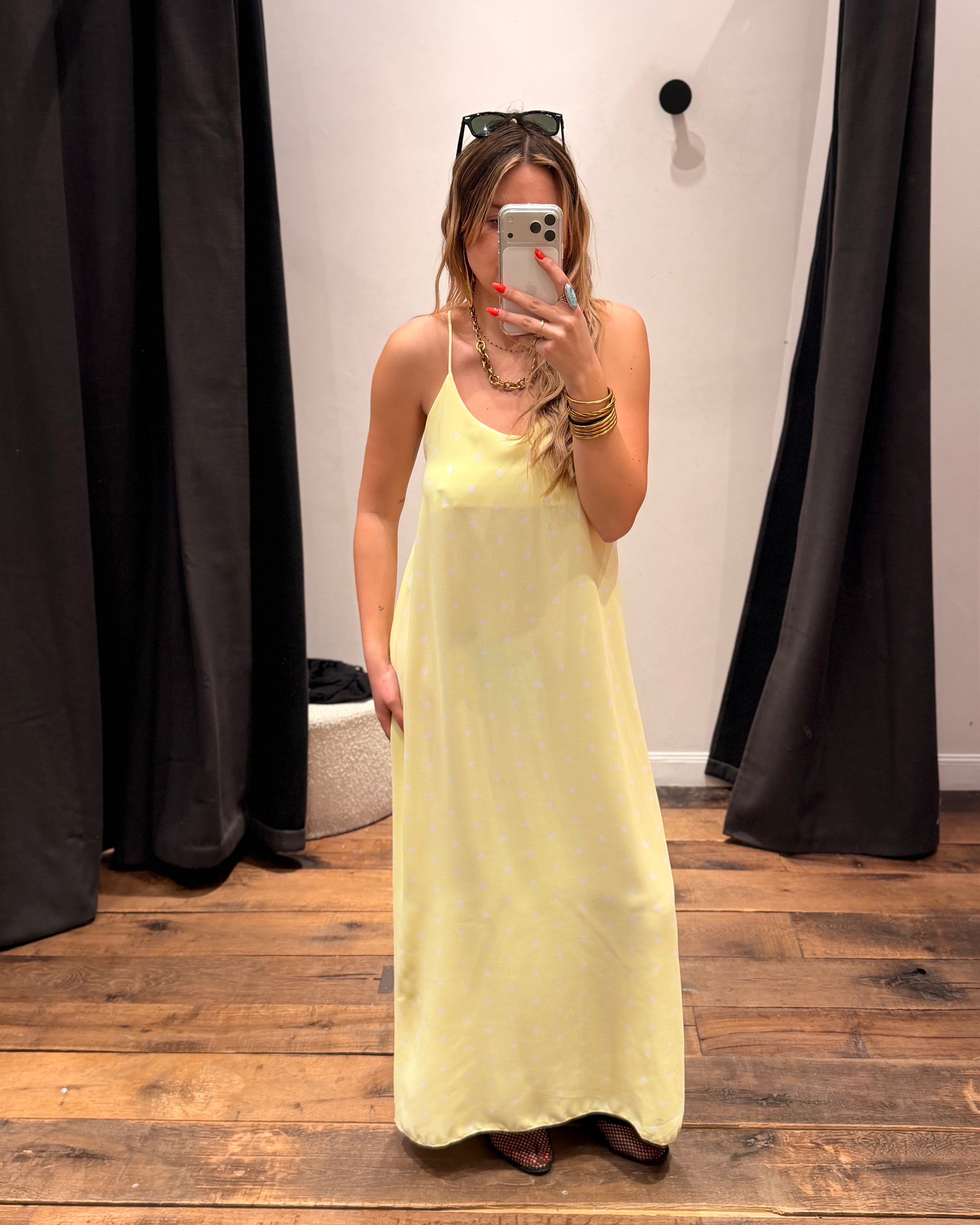 Robe dos croisé à pois