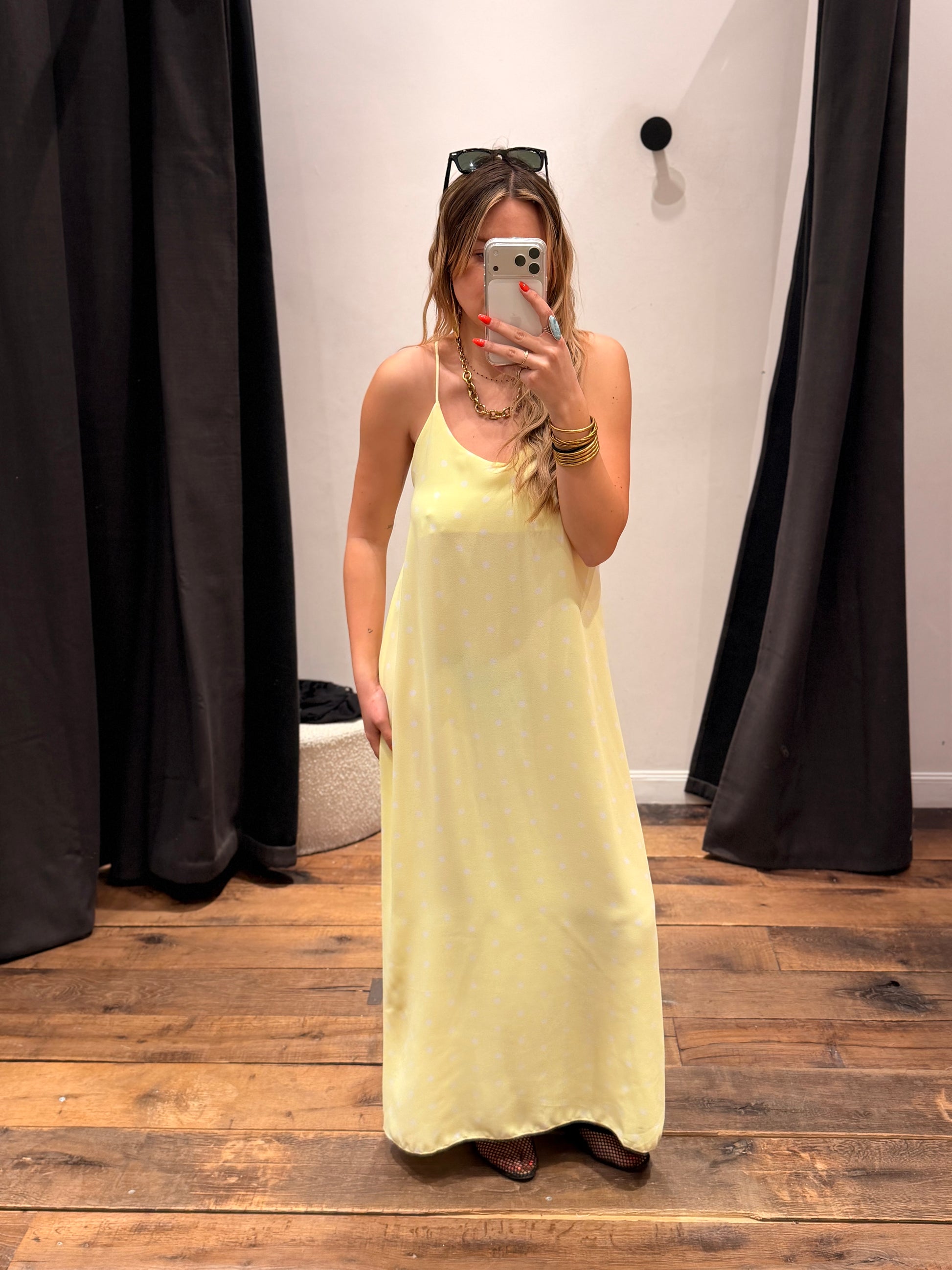 Robe dos croisé à pois