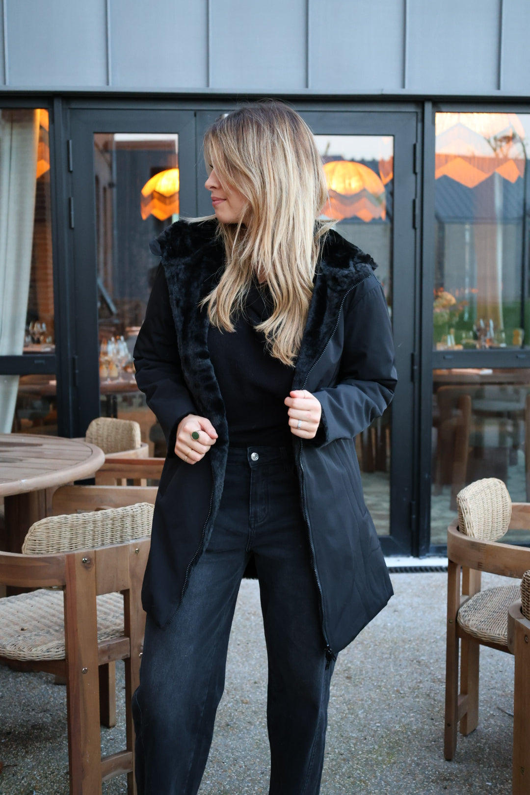 Parka longue réversible