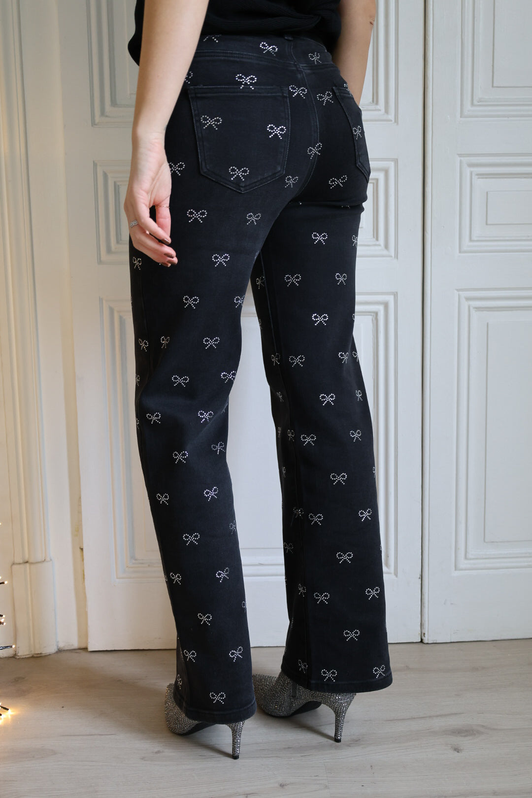 Jeans noeud strass