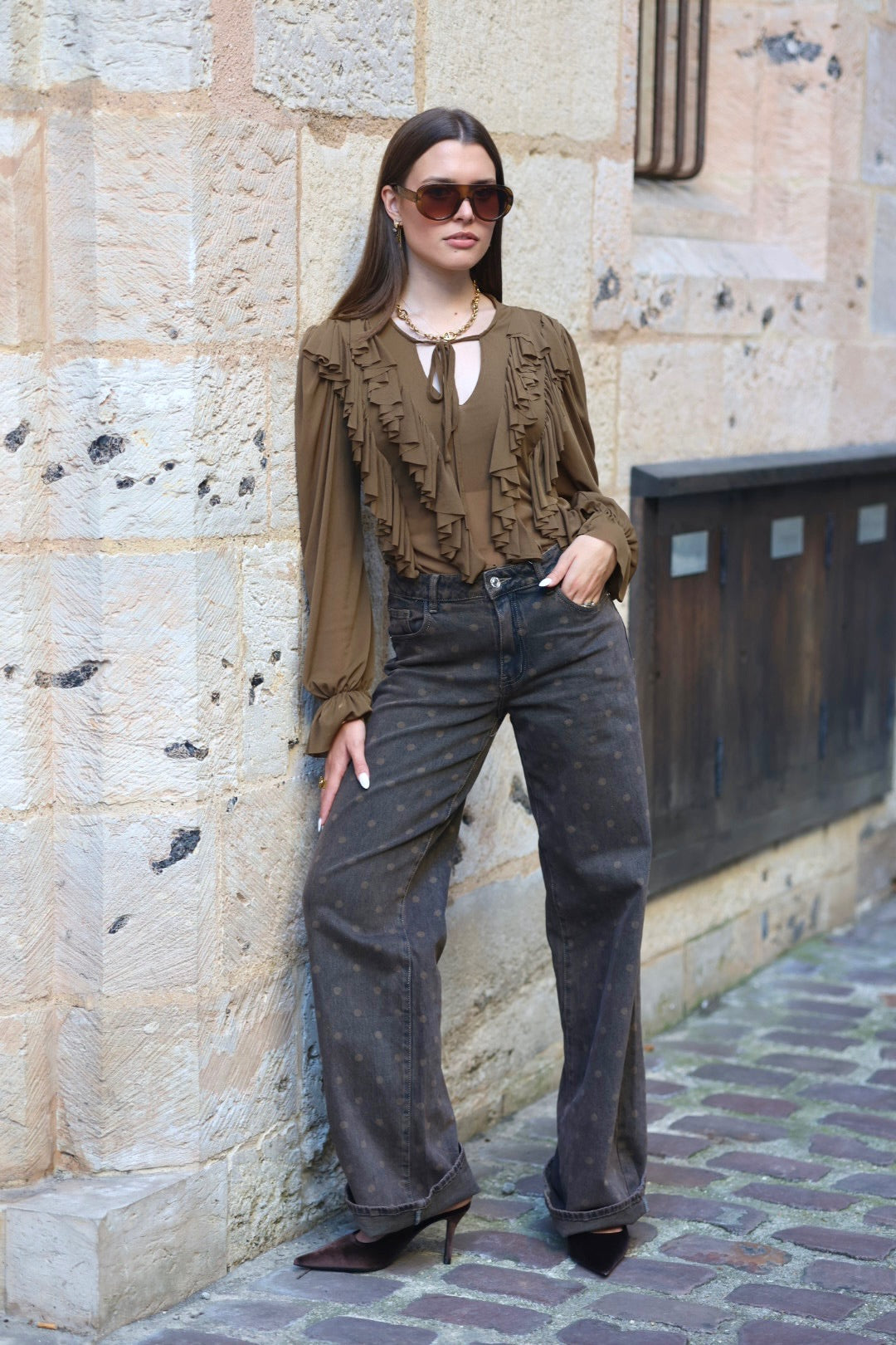 Jeans à pois "AURORE"