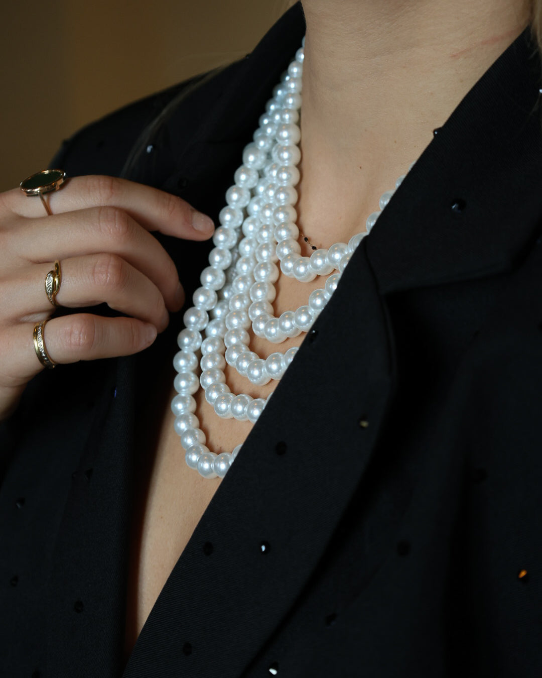 Collier de perles 5 rangs