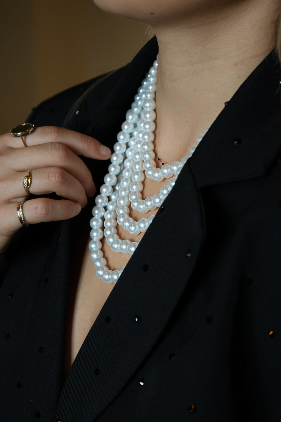 Collier de perles 5 rangs