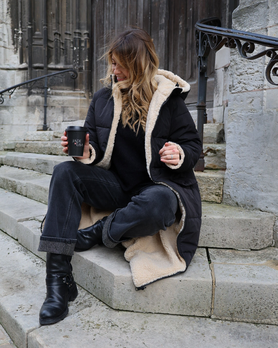 Doudoune réversible noire