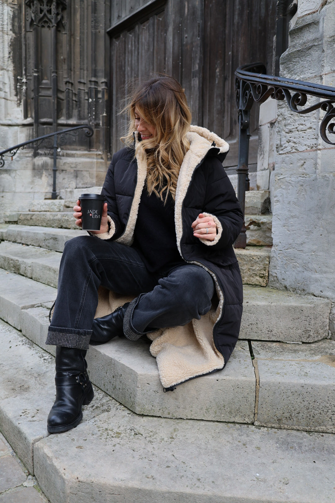 Doudoune réversible noire