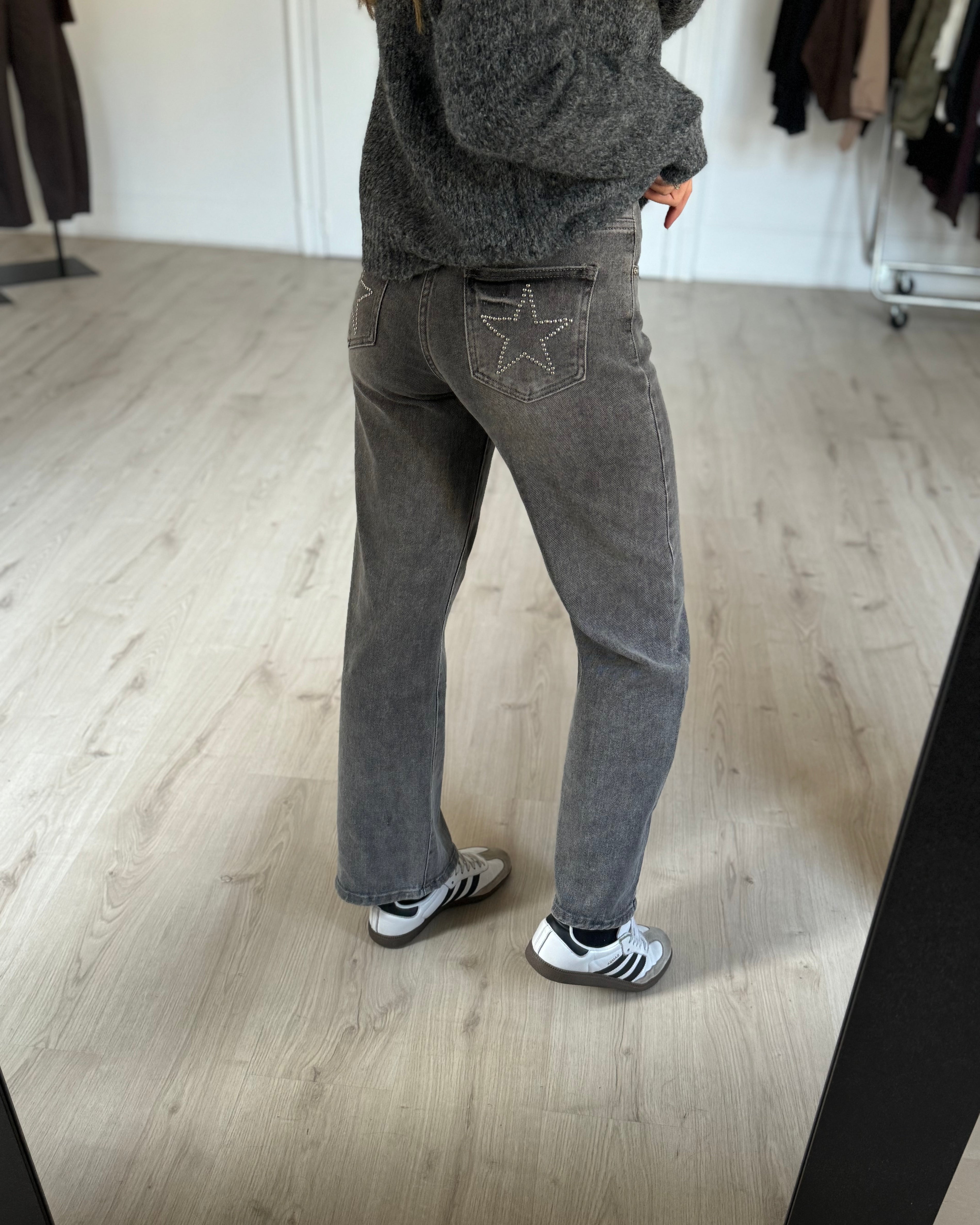 jeans gris étoile clou