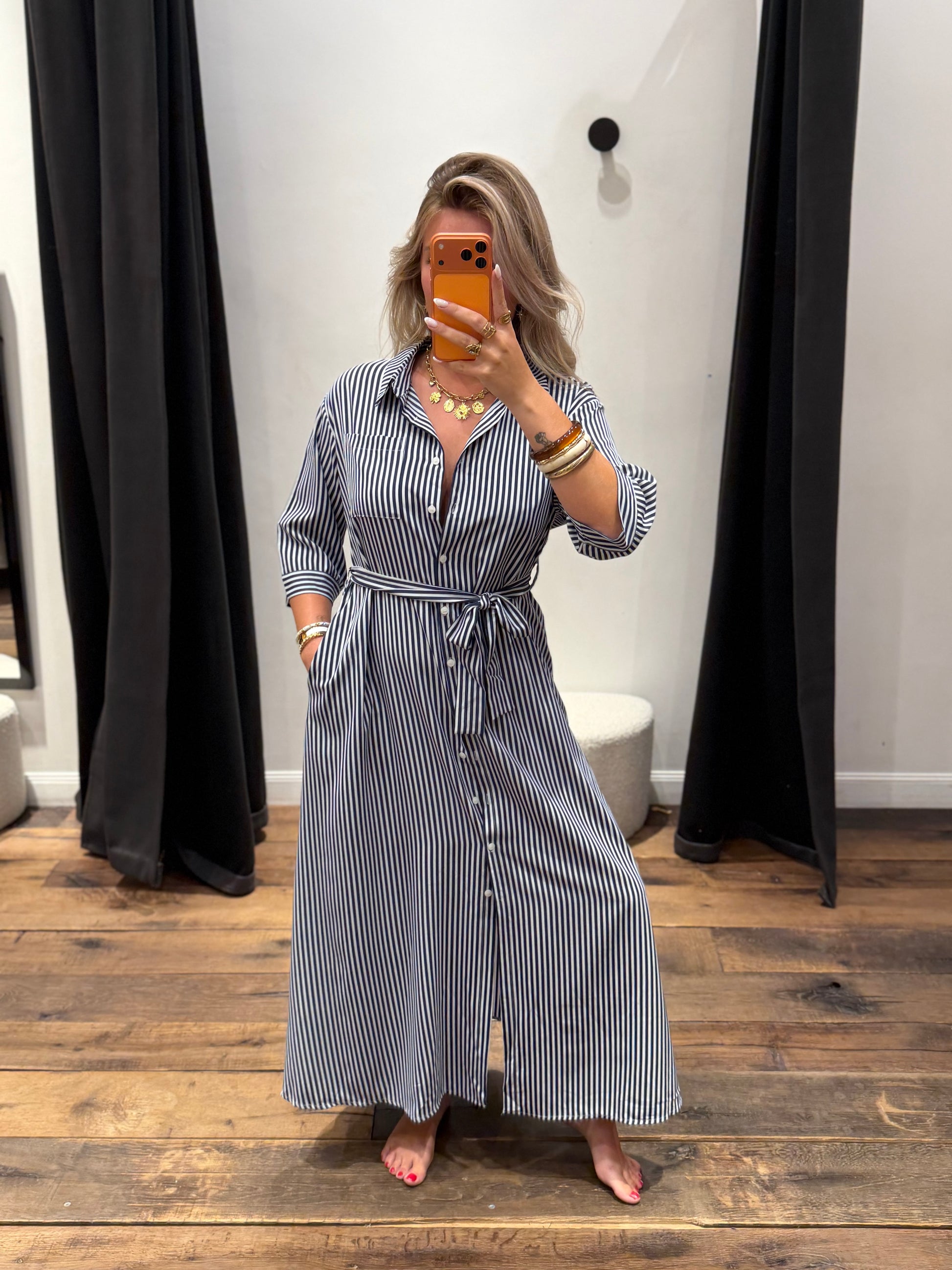robe chemise marinière