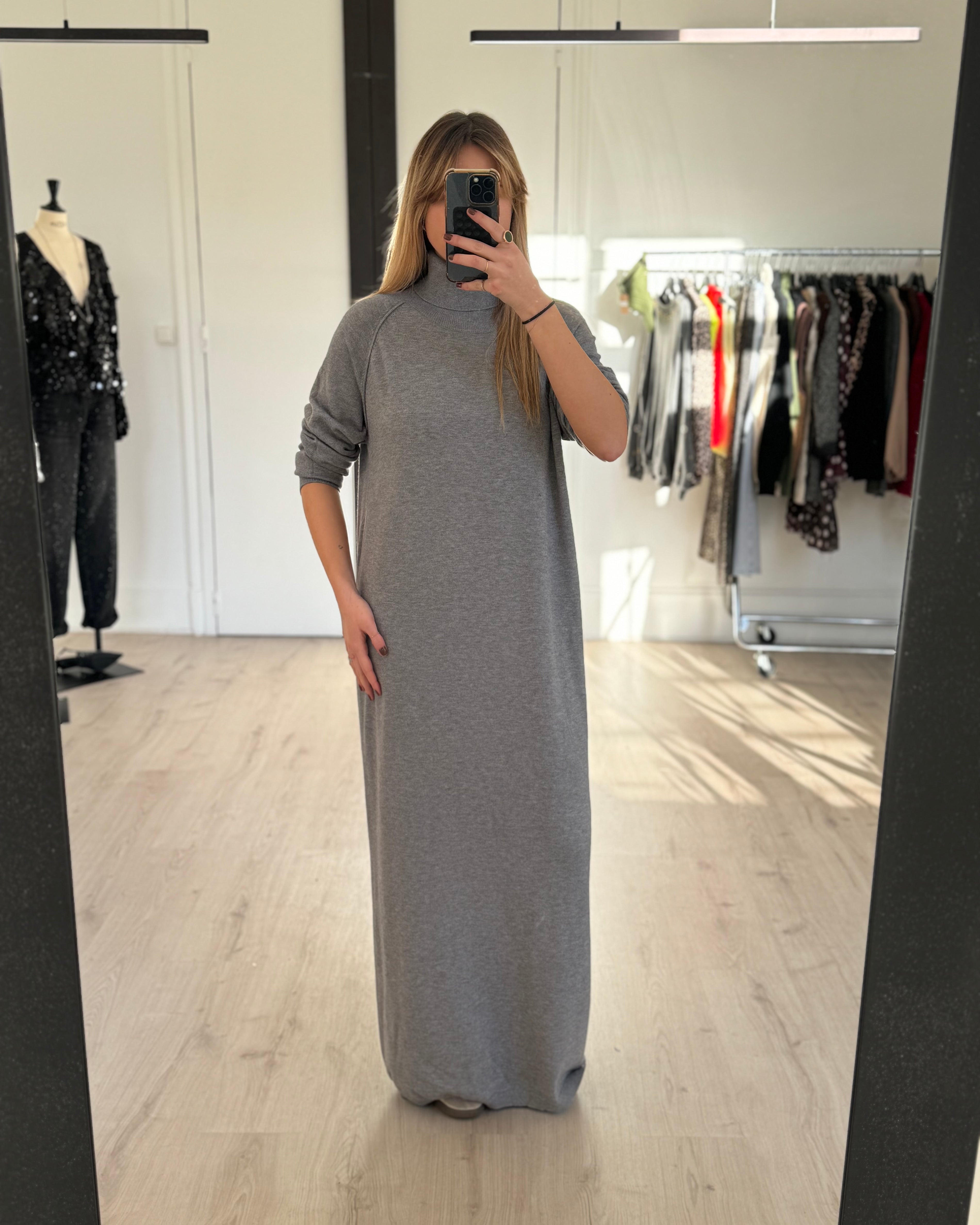 Robe pull col roulé