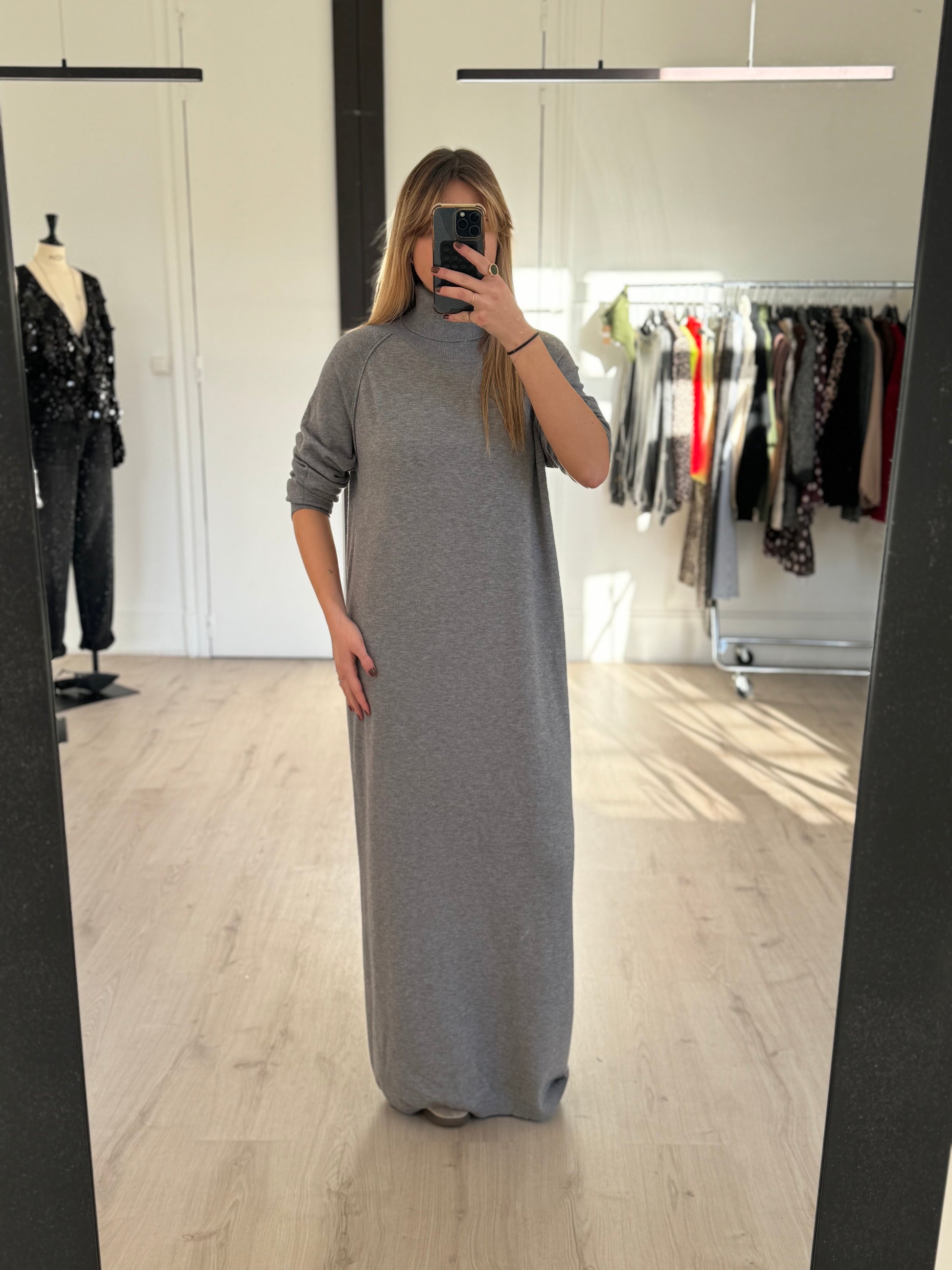 Robe pull col roulé