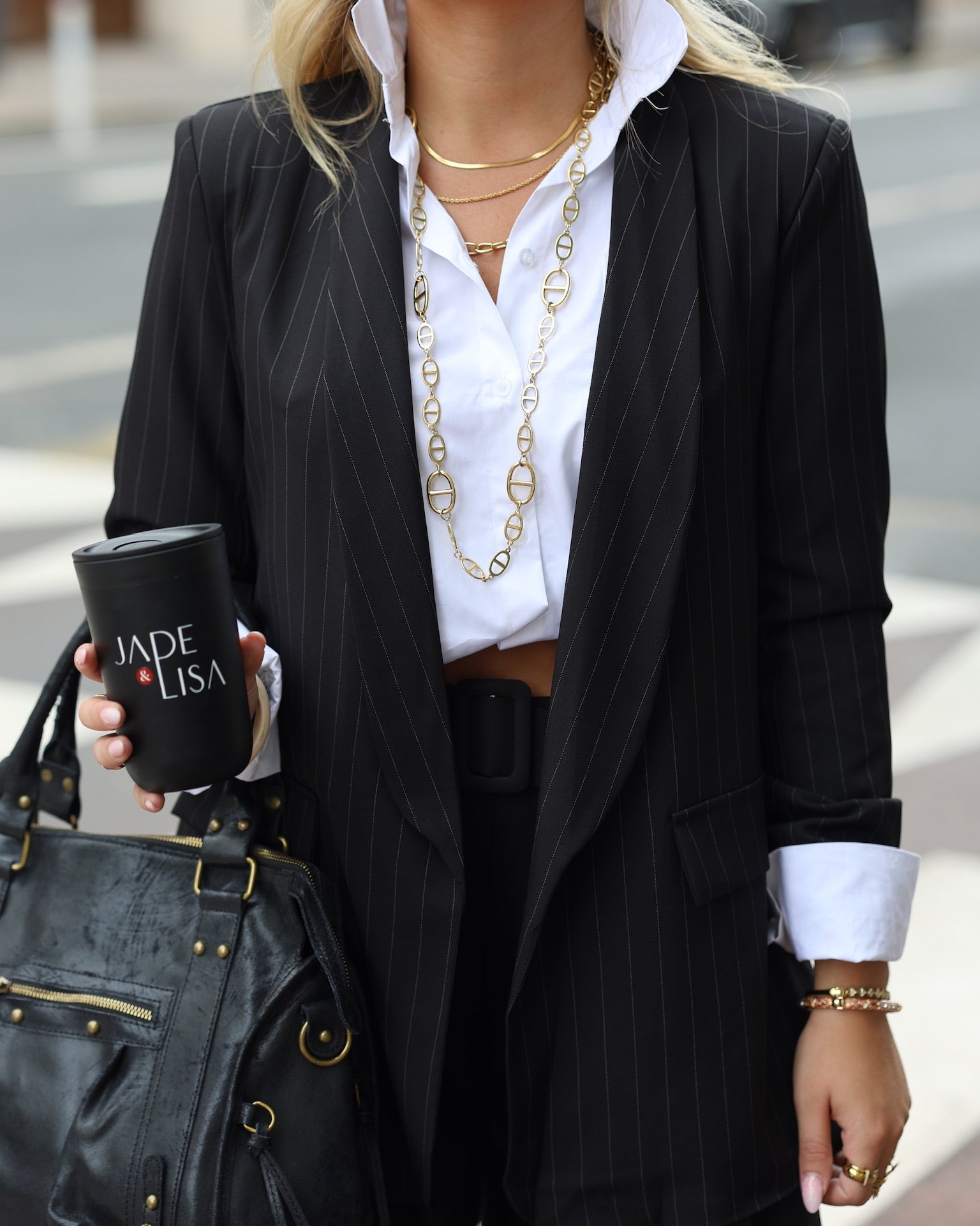 Veste de tailleur rayée