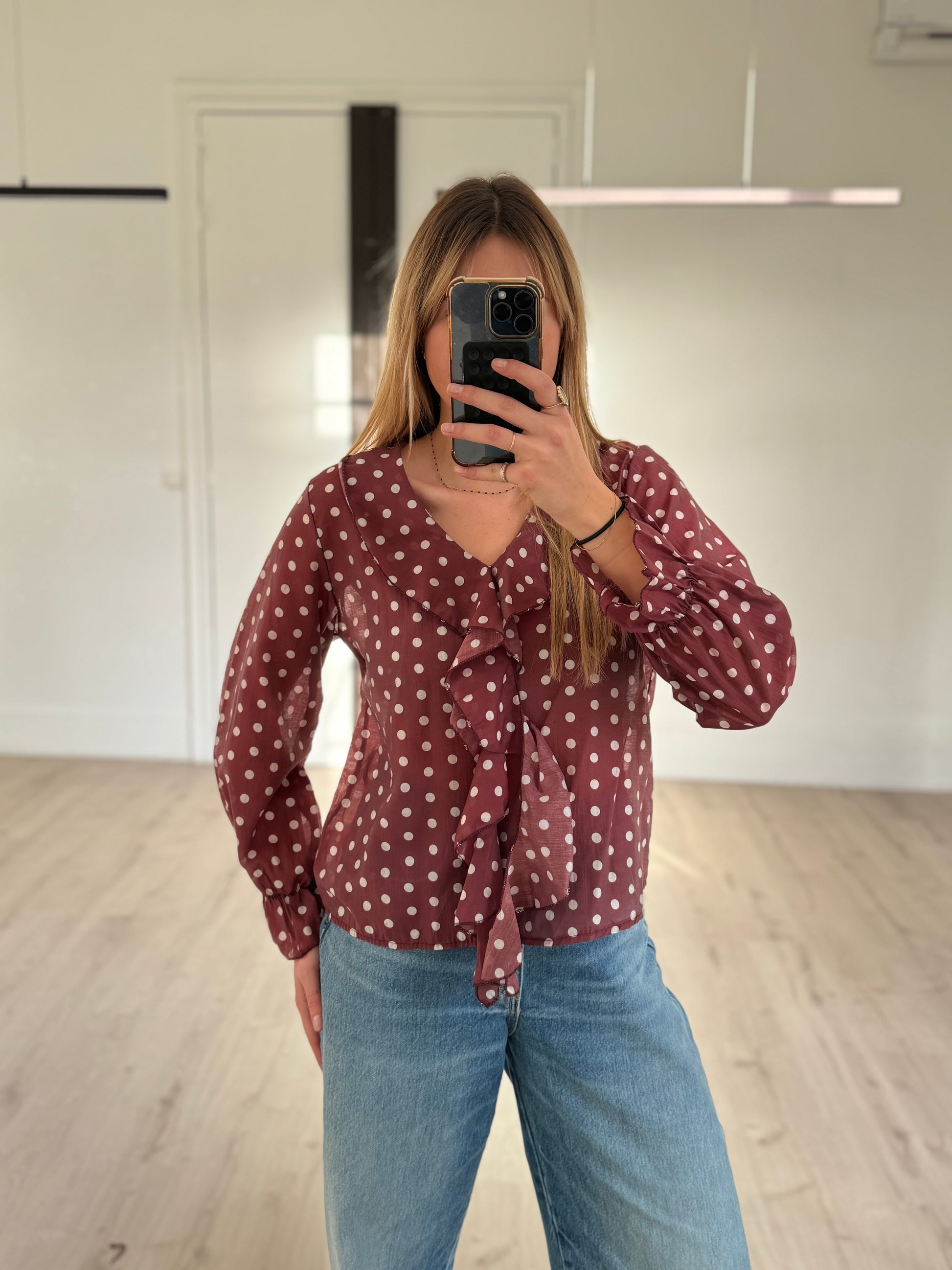 blouse à pois "blacky"