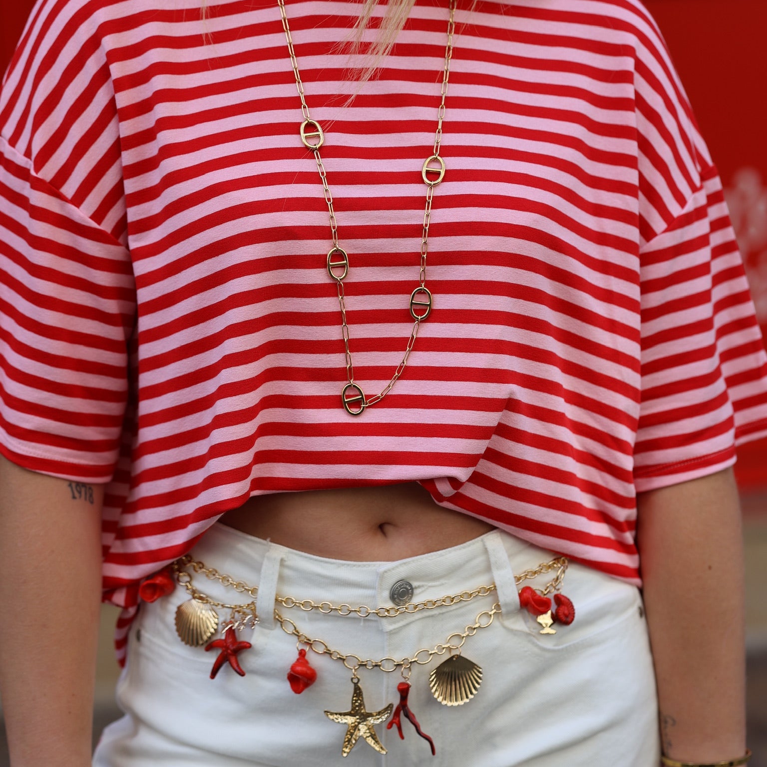 T-shirt marinière rose