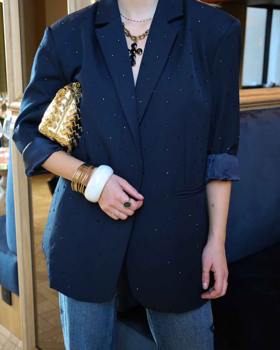 Veste de tailleur à strass