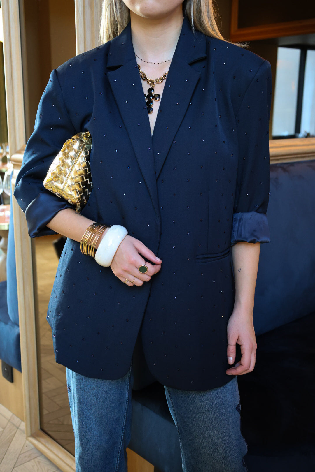 Veste de tailleur à strass