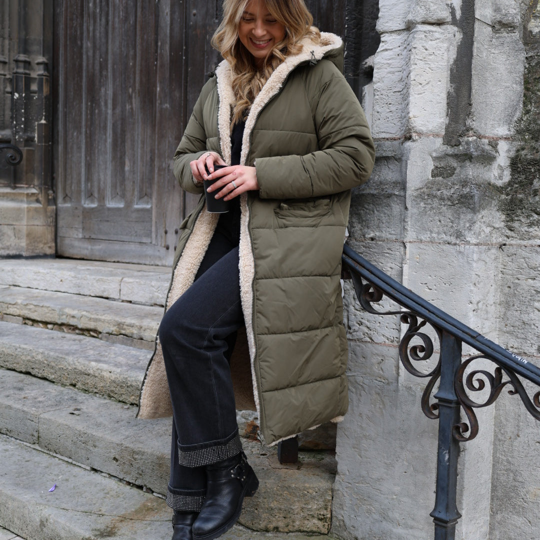 Doudoune réversible kaki