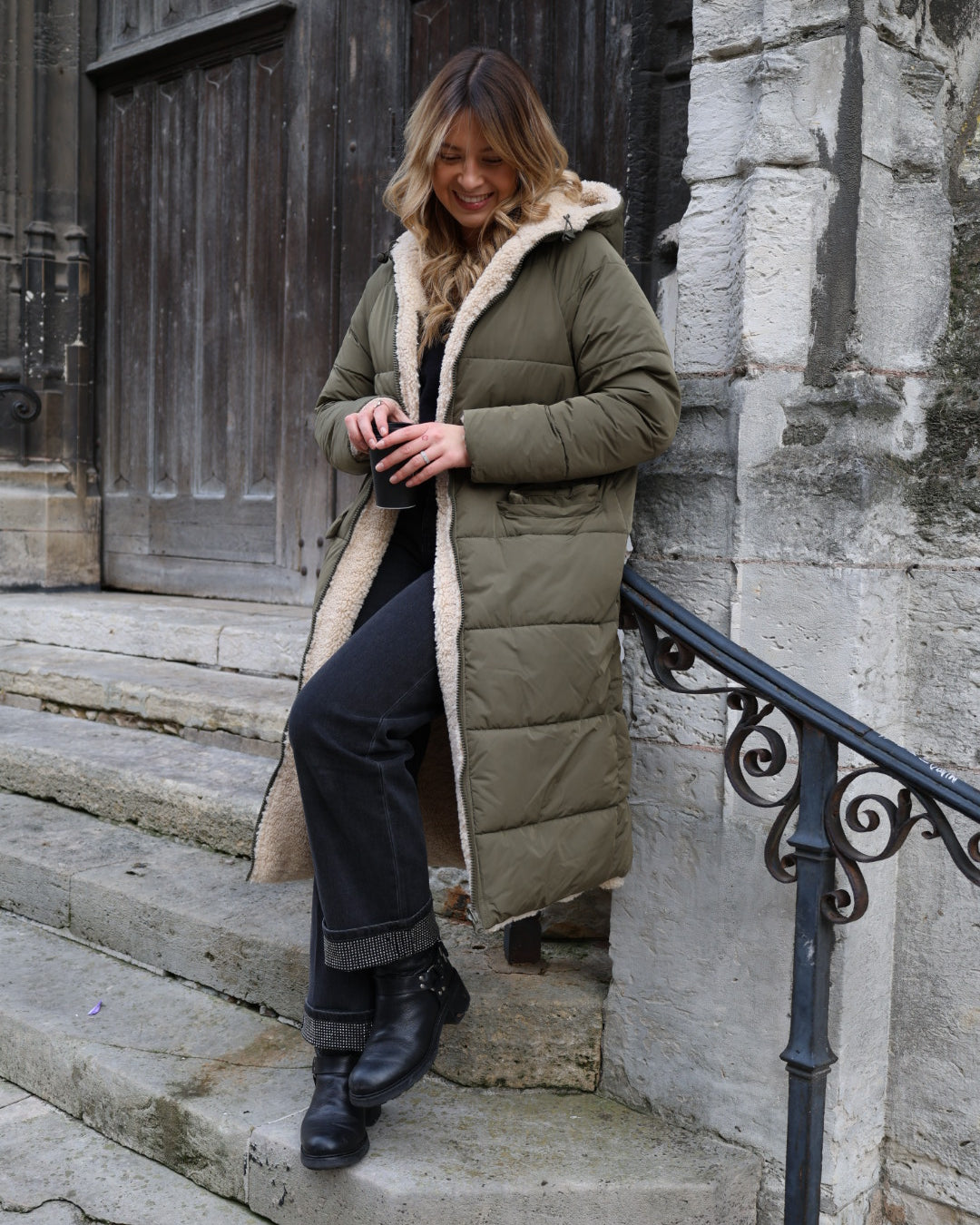 Doudoune réversible kaki