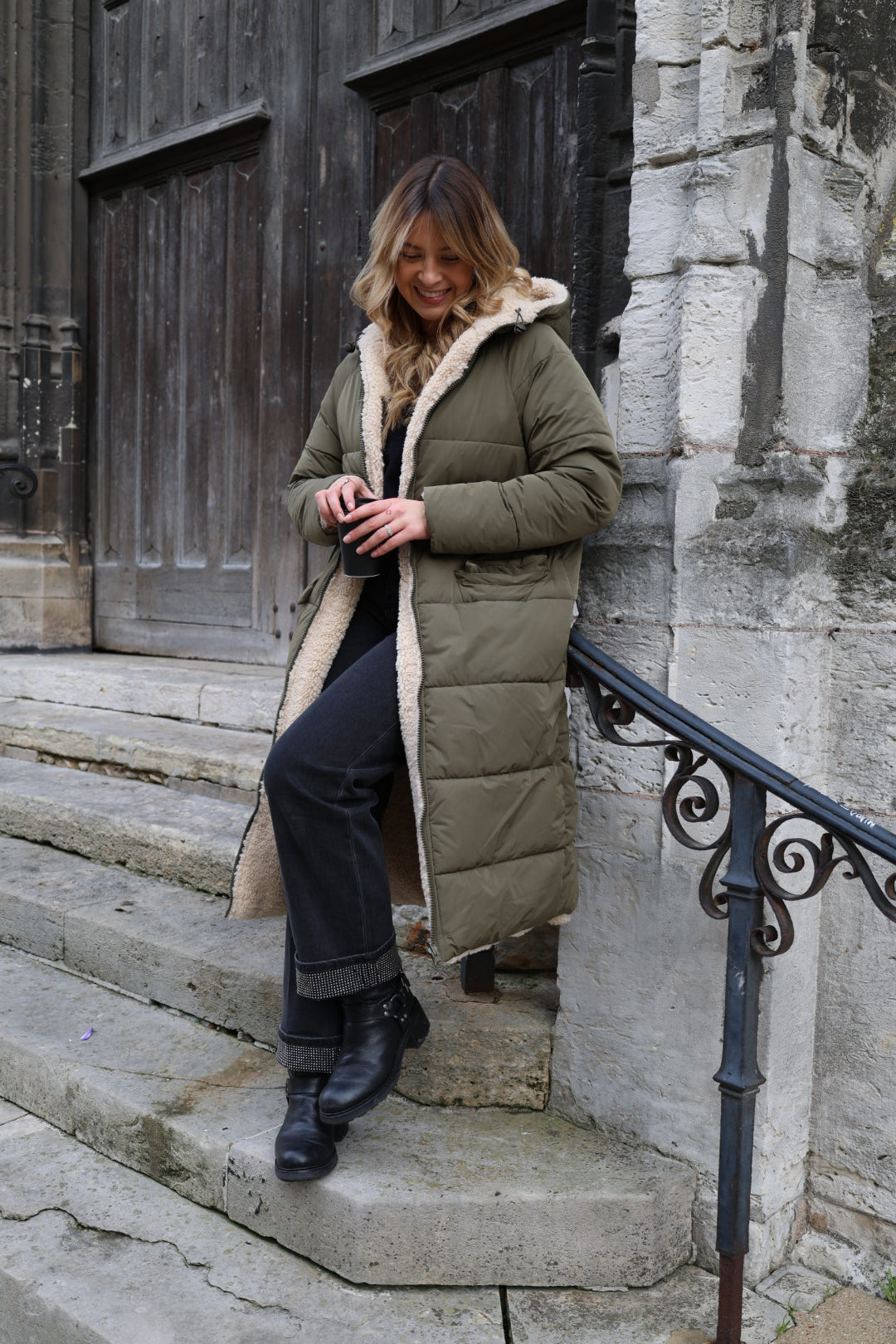 Doudoune réversible kaki