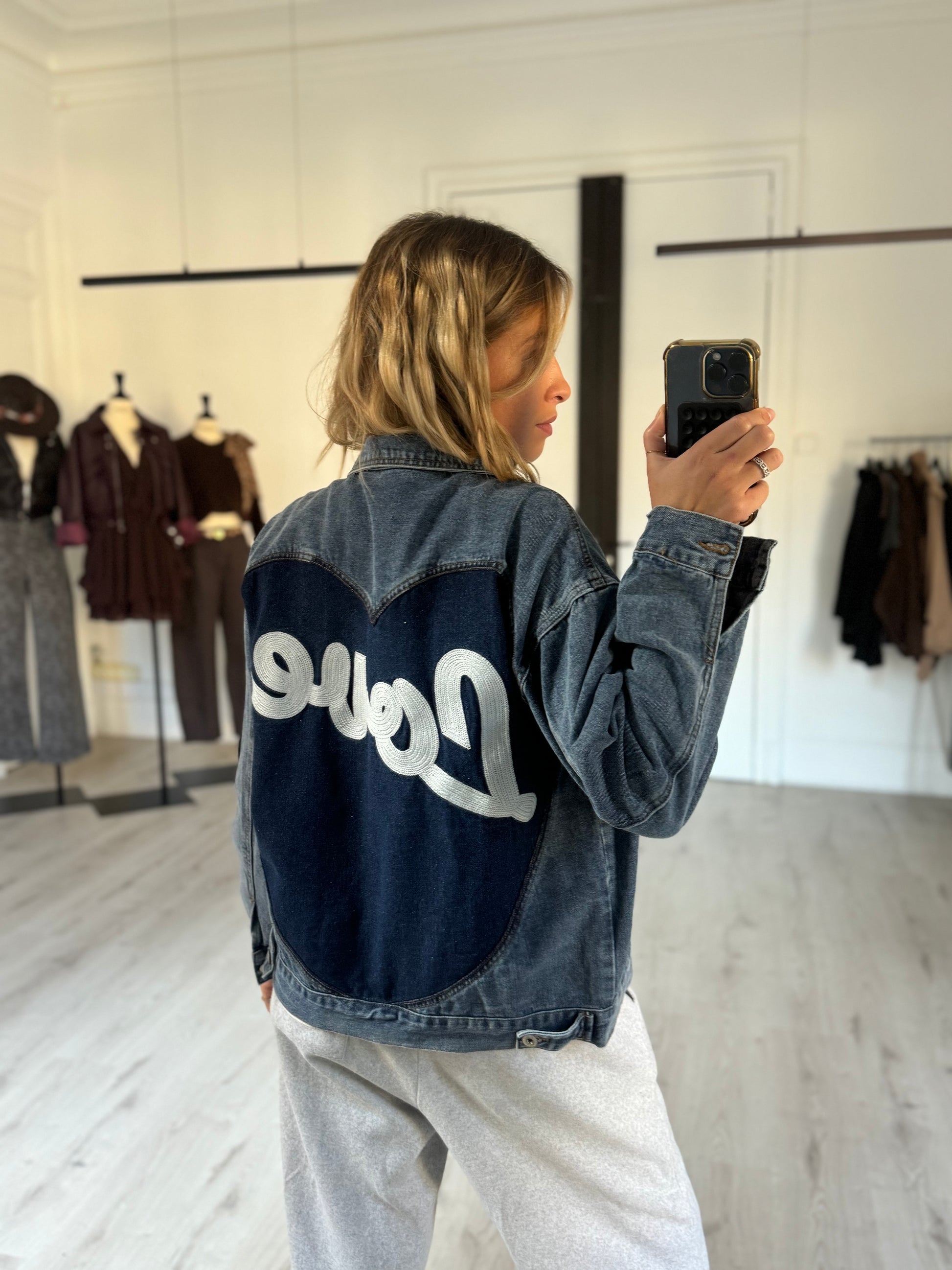 Veste en jeans "love"