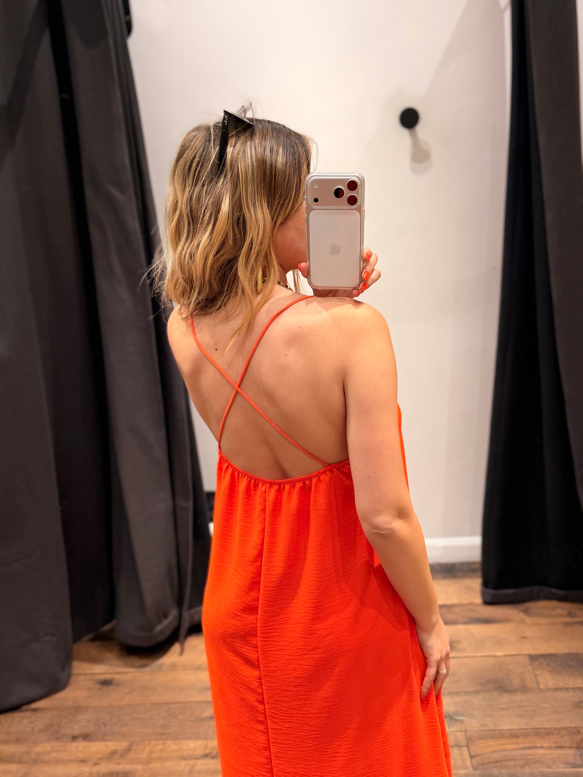 Robe dos croisé uni