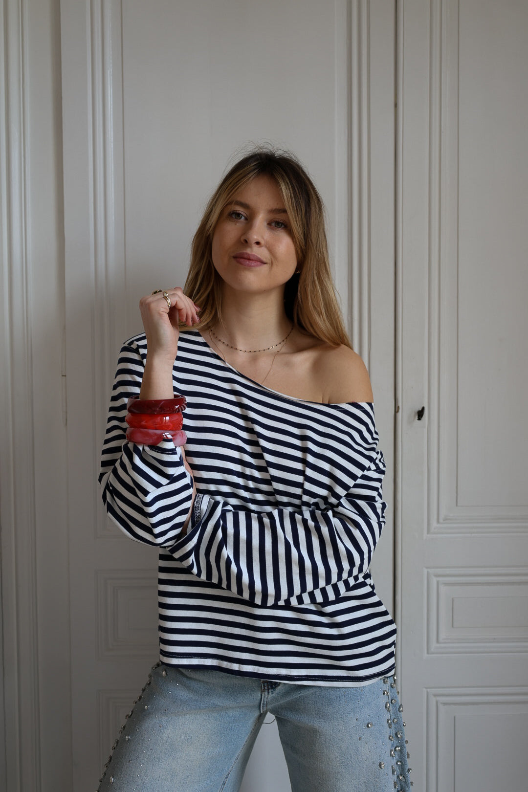 t-shirt rayé manches longues