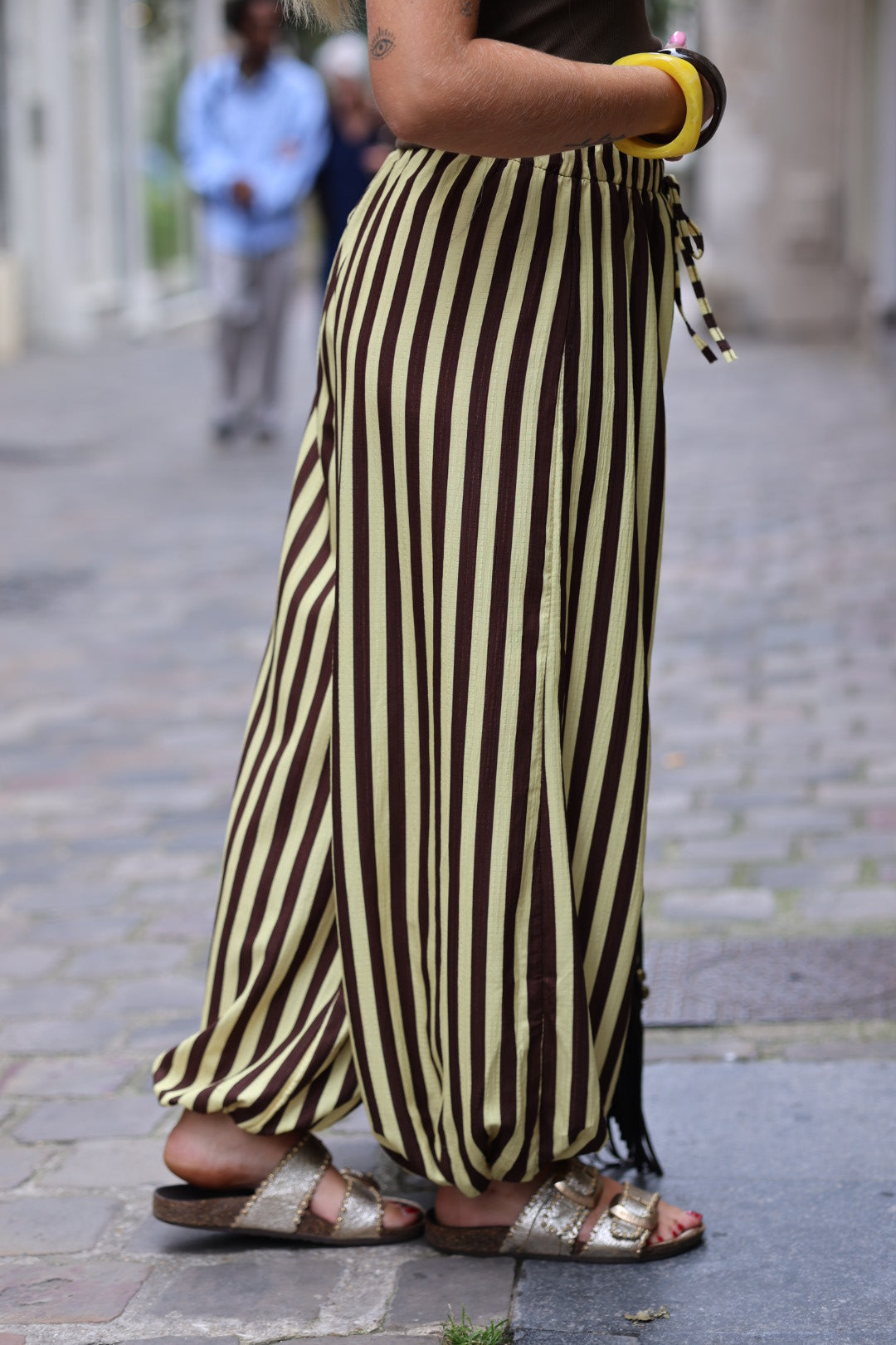 pantalon ballon à rayure