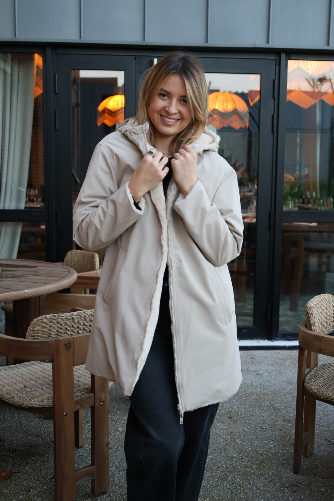 Parka longue réversible