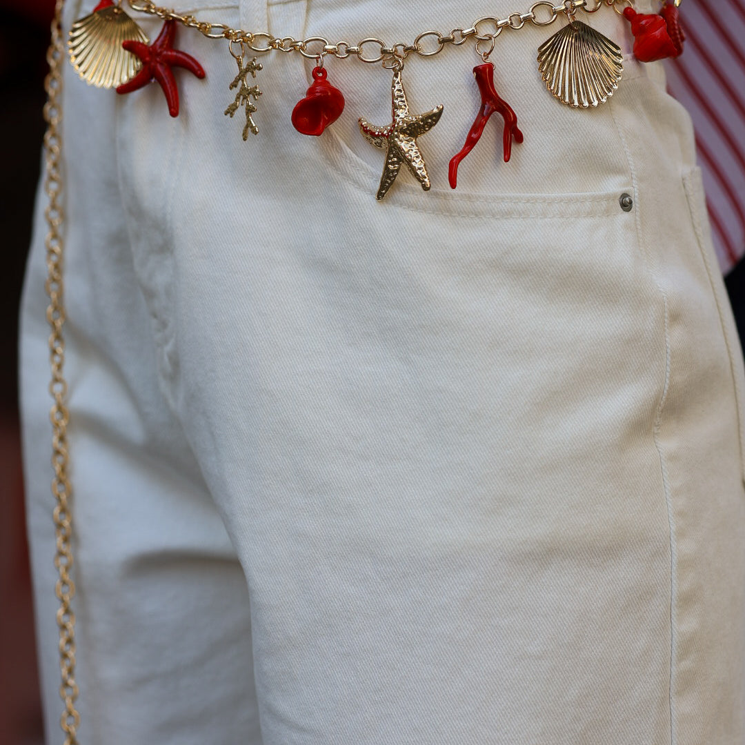 ceinture chaine rouge