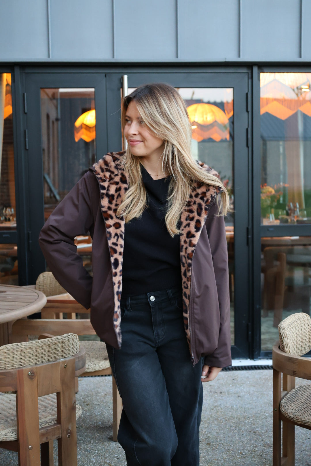 Parka courte réversible