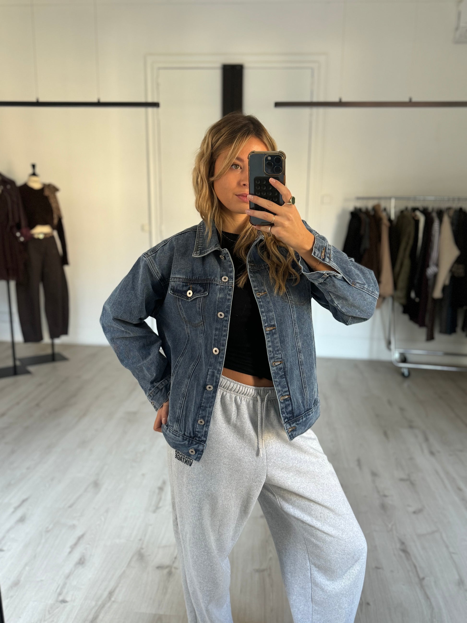 Veste en jeans "love"