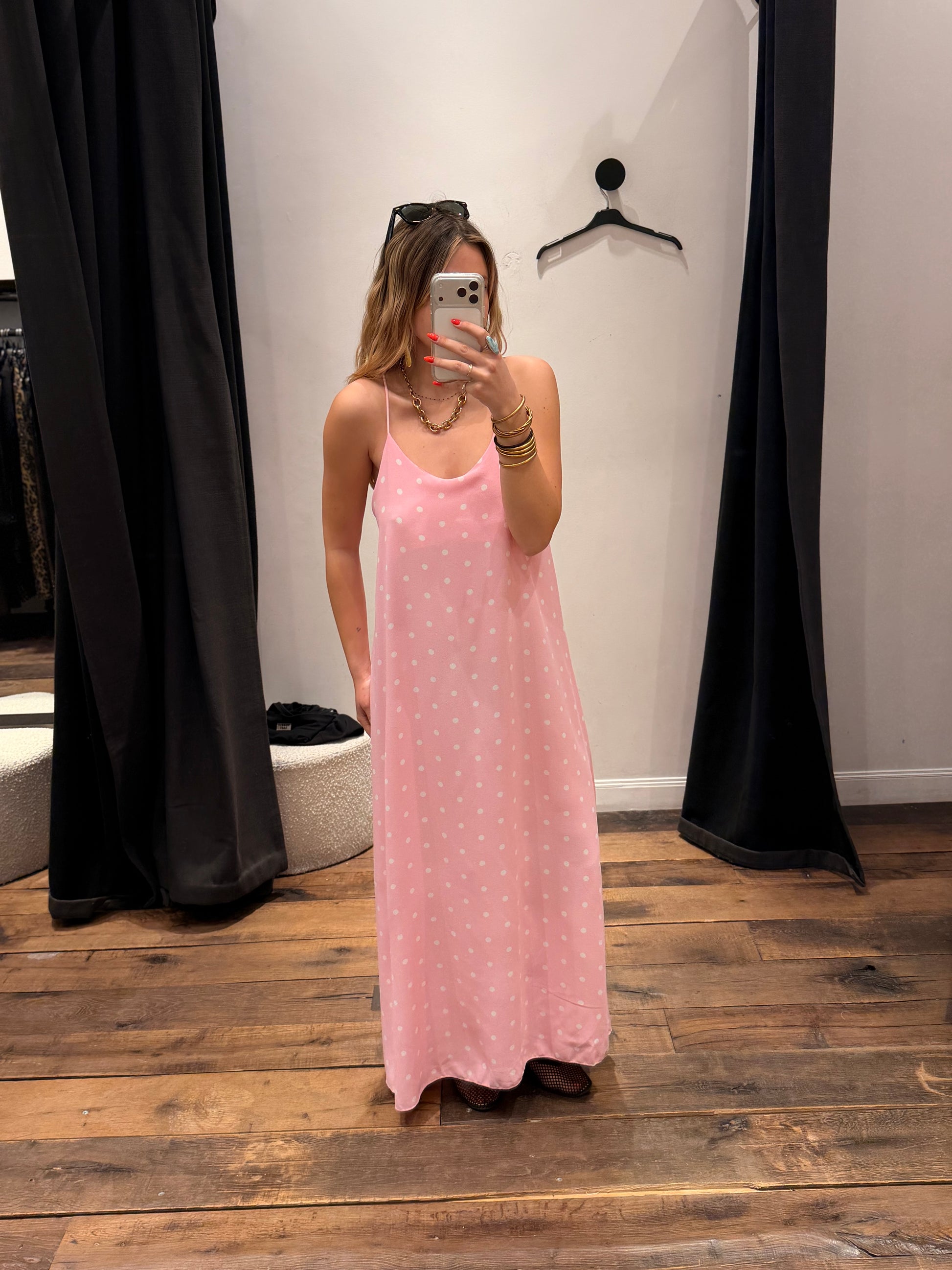 Robe dos croisé à pois