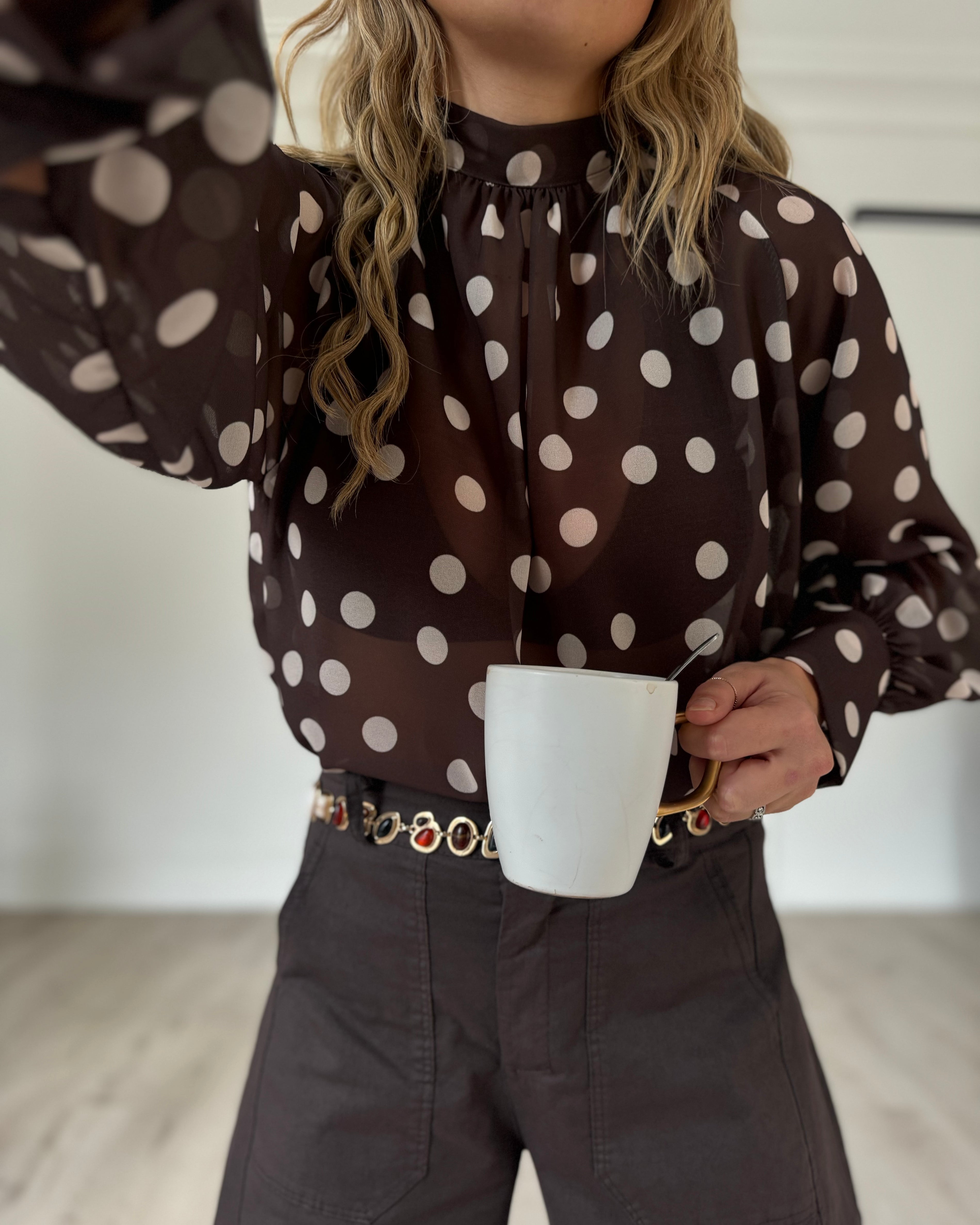 blouse à pois choco