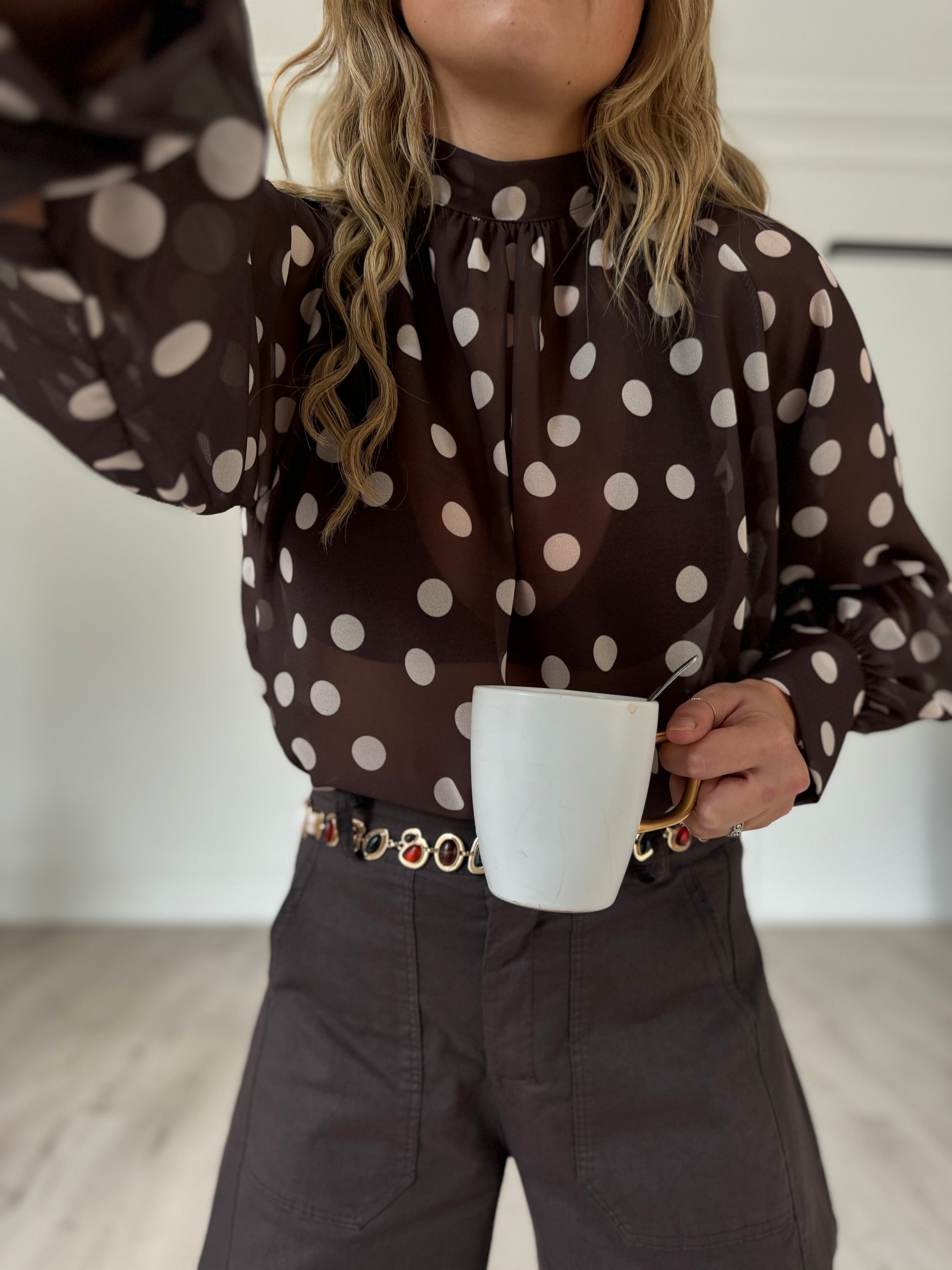 blouse à pois choco