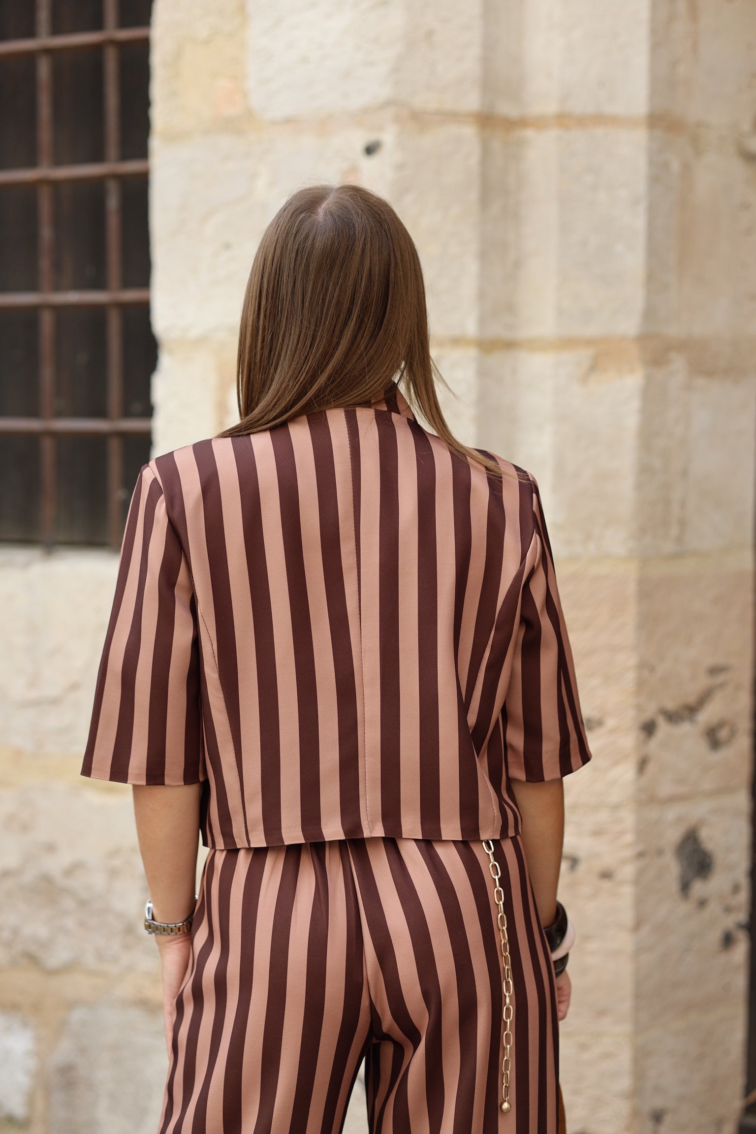 Veste de tailleur rayée