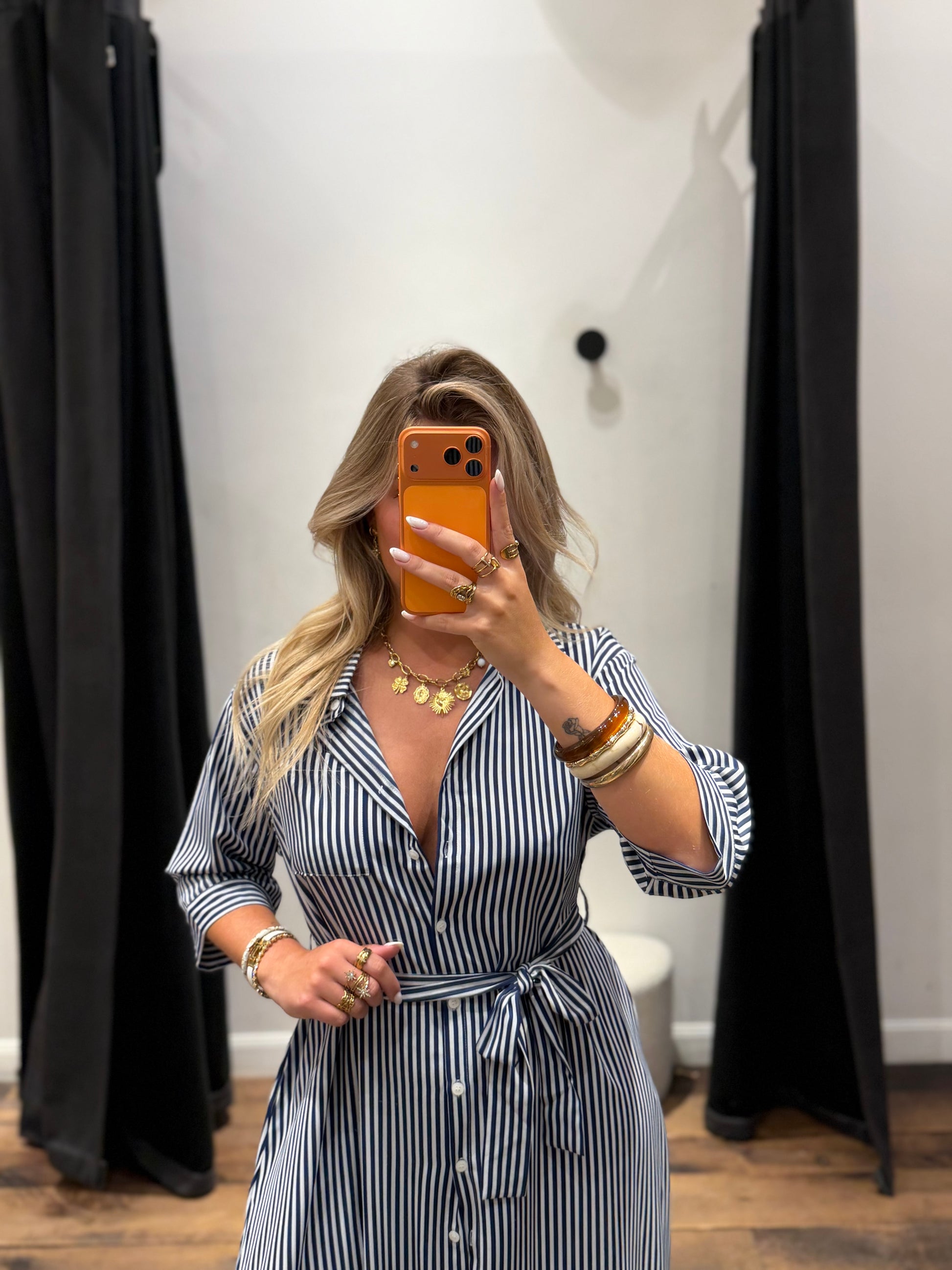robe chemise marinière