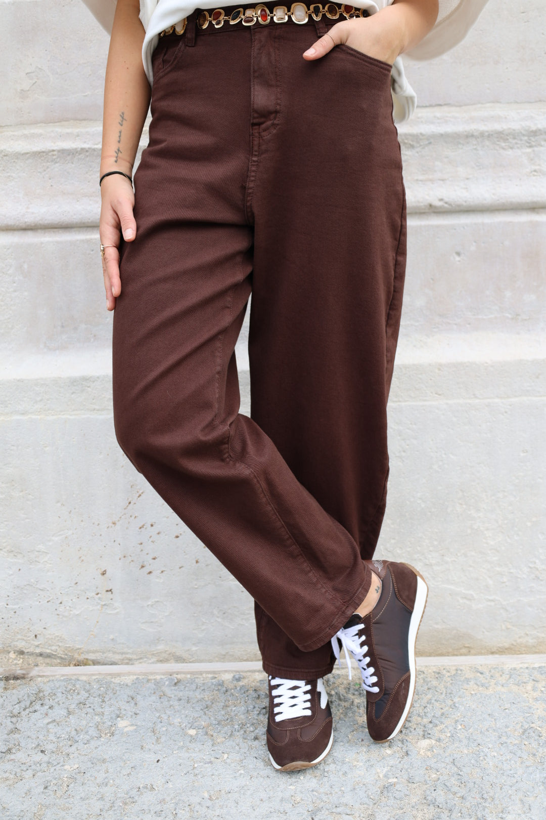 Jeans "Gabin" ballon choco