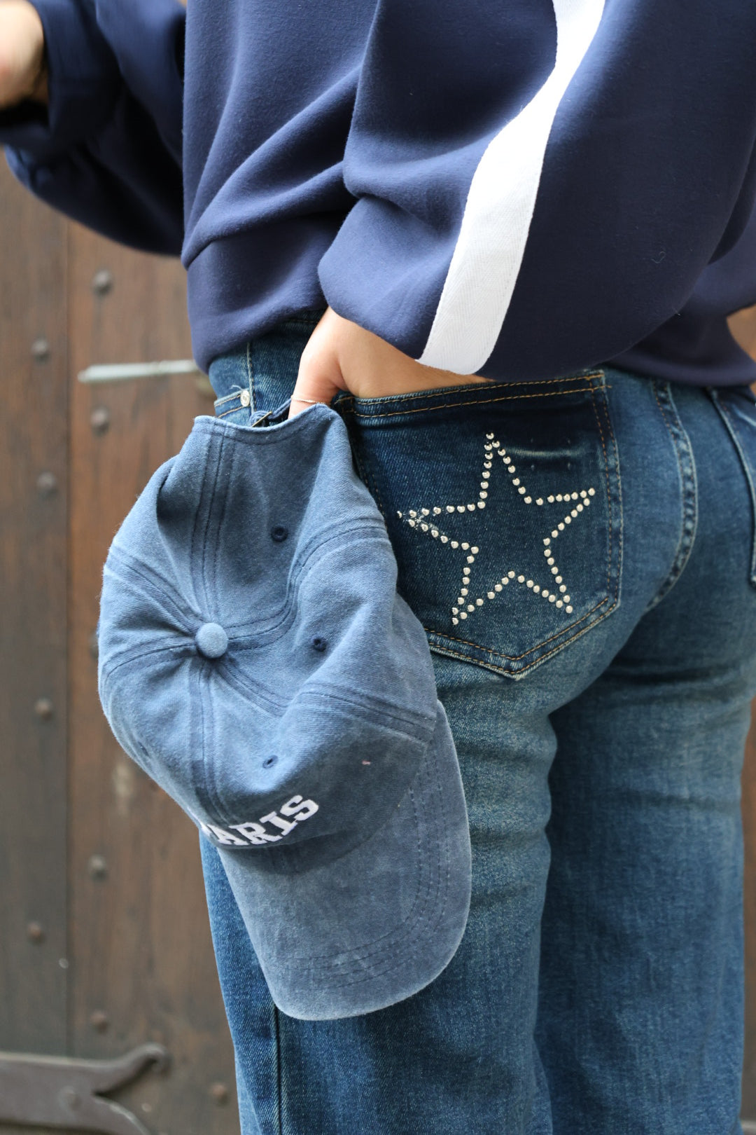 jeans bleu étoile clou