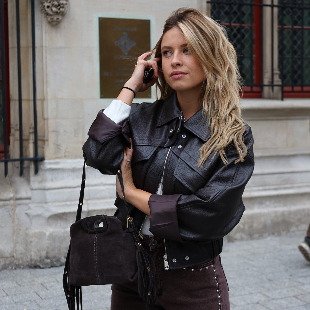 Veste biker choco