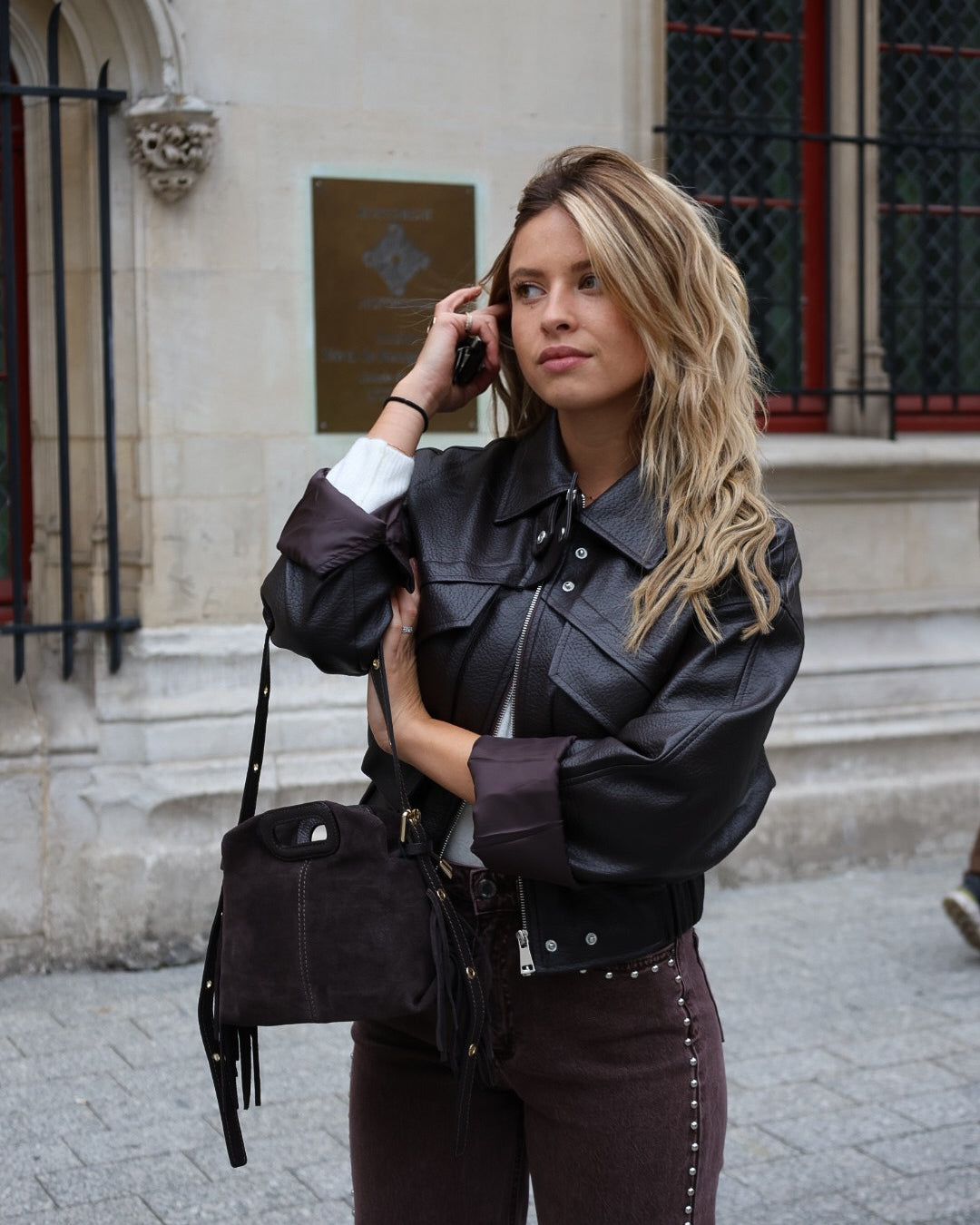 Veste biker choco