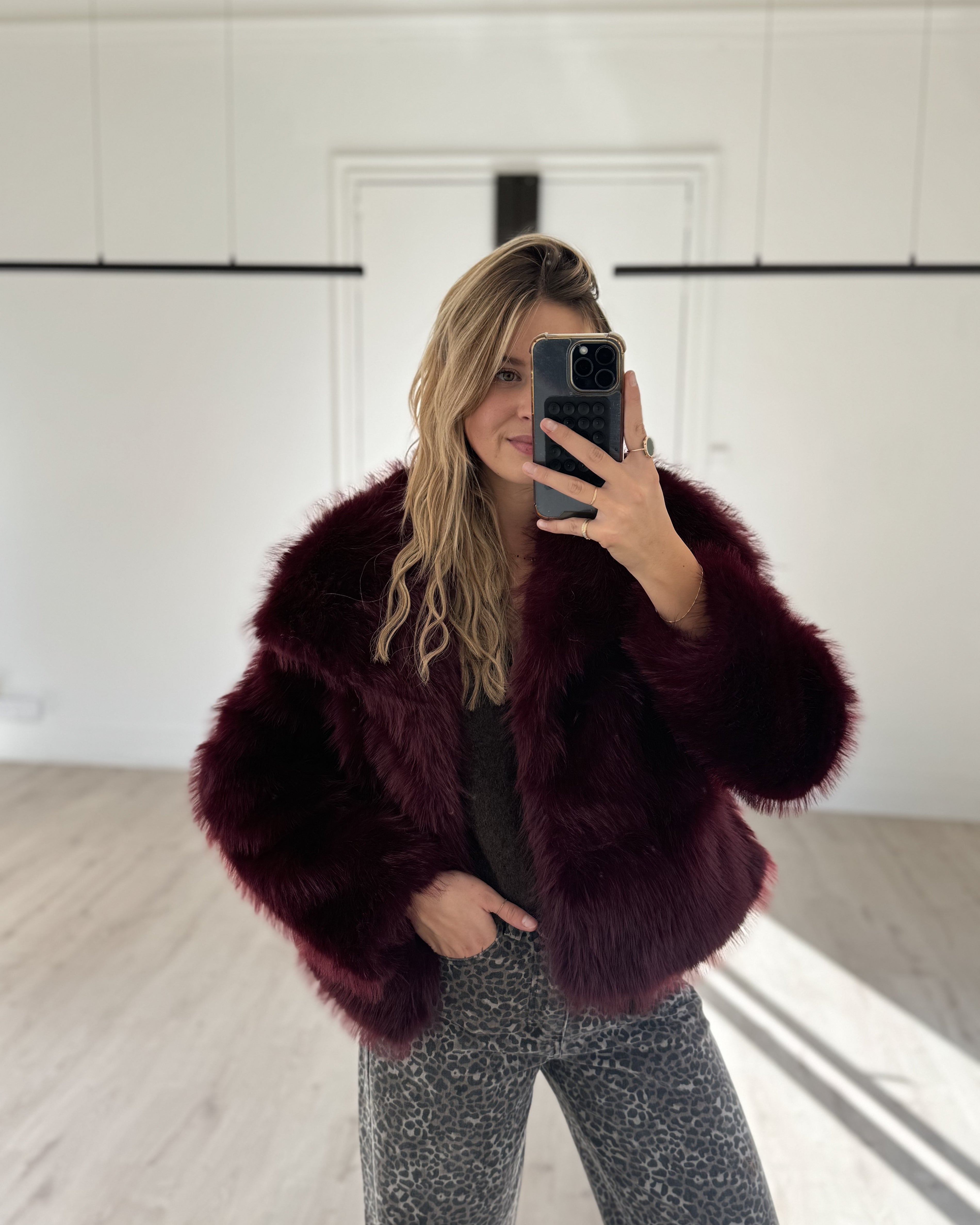 fourrure "cosy" bordeaux