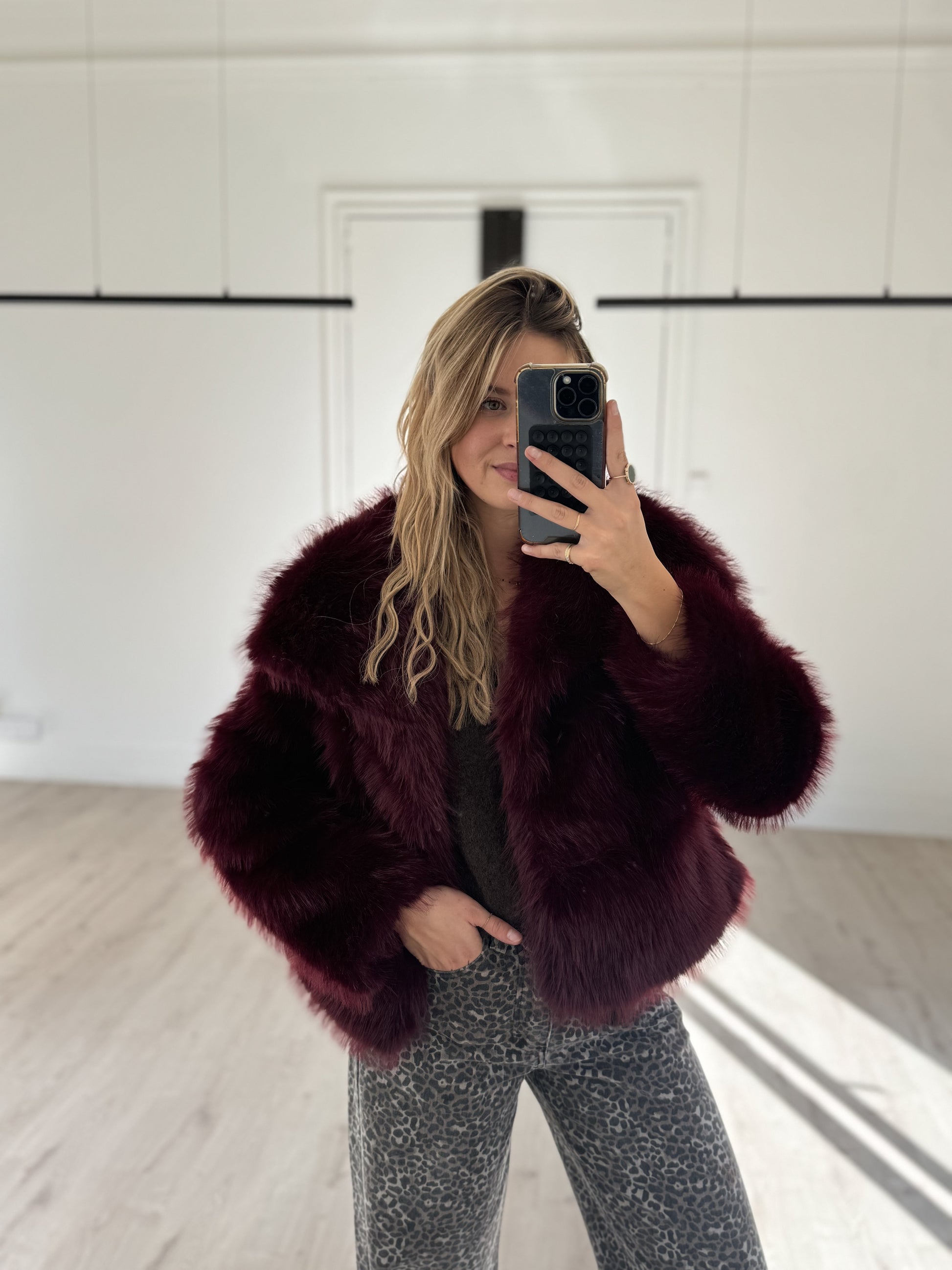 fourrure "cosy" bordeaux