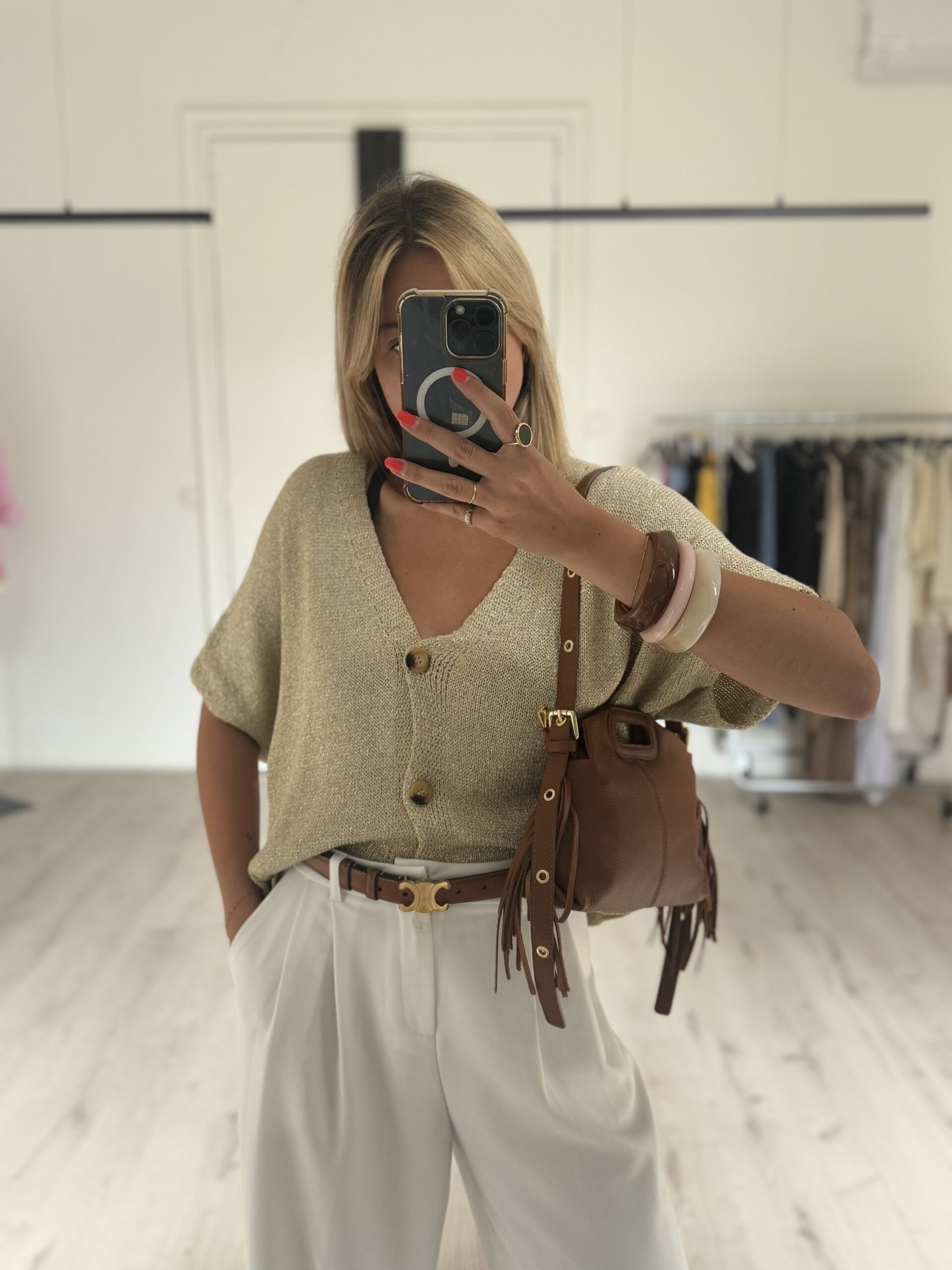 Sac en cuir camel SANA