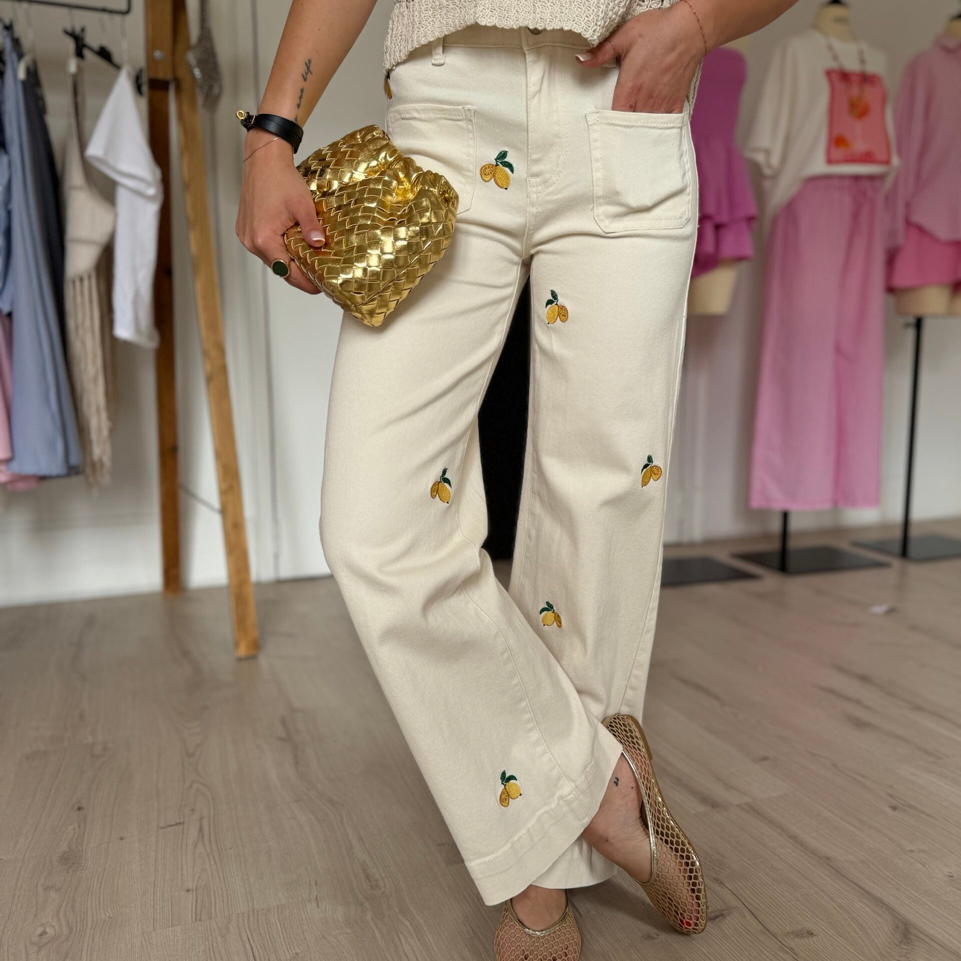 Jeans beige citron
