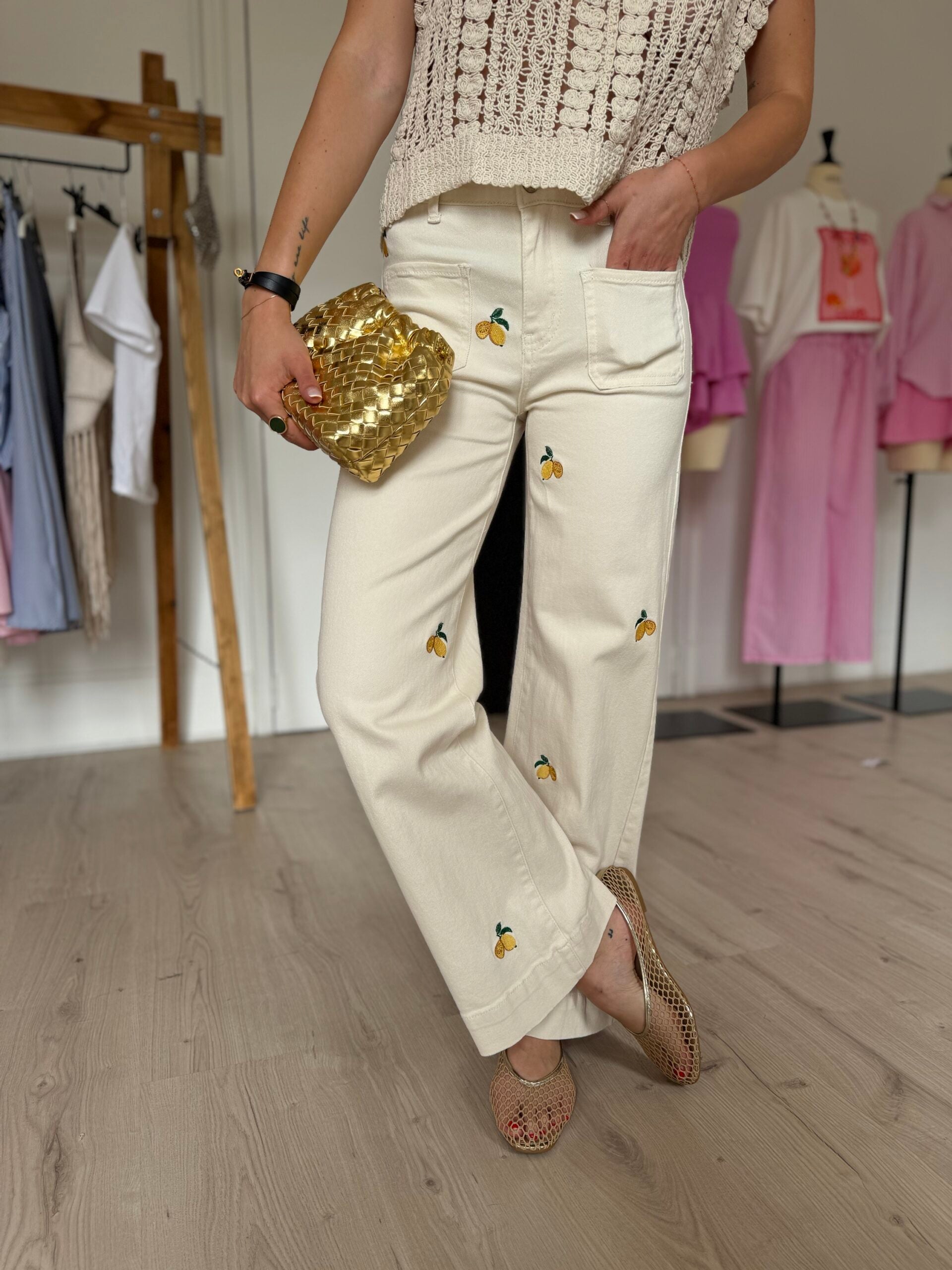 Jeans beige citron