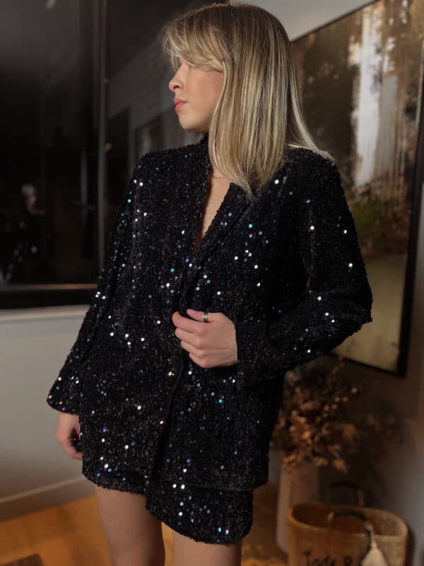 veste de tailleur sequin noir jade et lisa