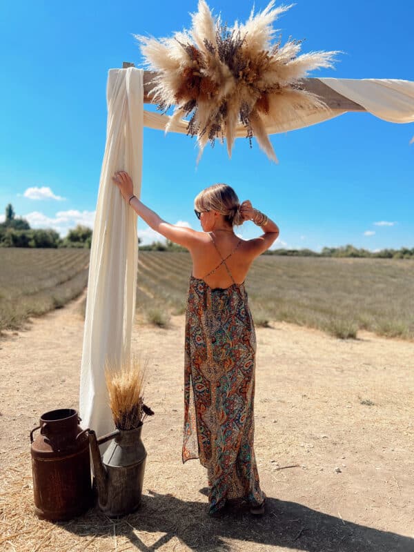 Robe dos croisé aztèque - Jade & Lisa