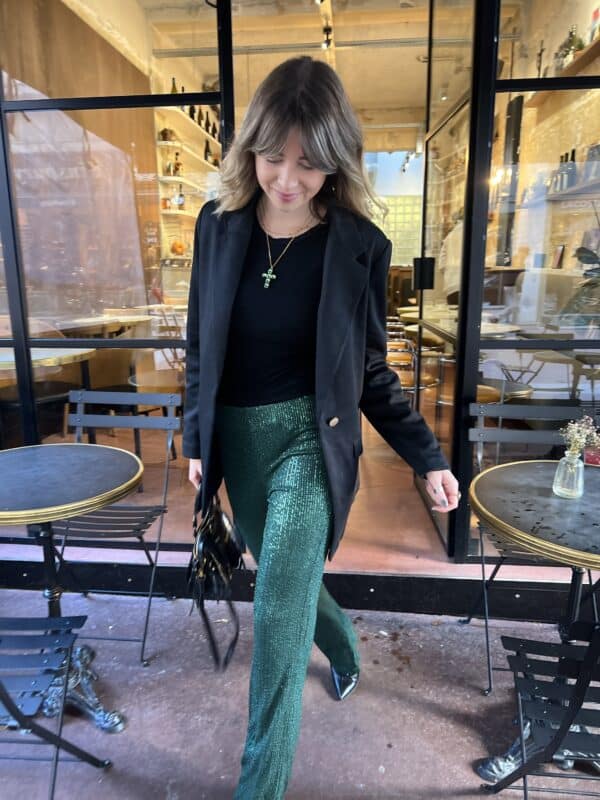 Pantalon sequin vert - Jade & Lisa