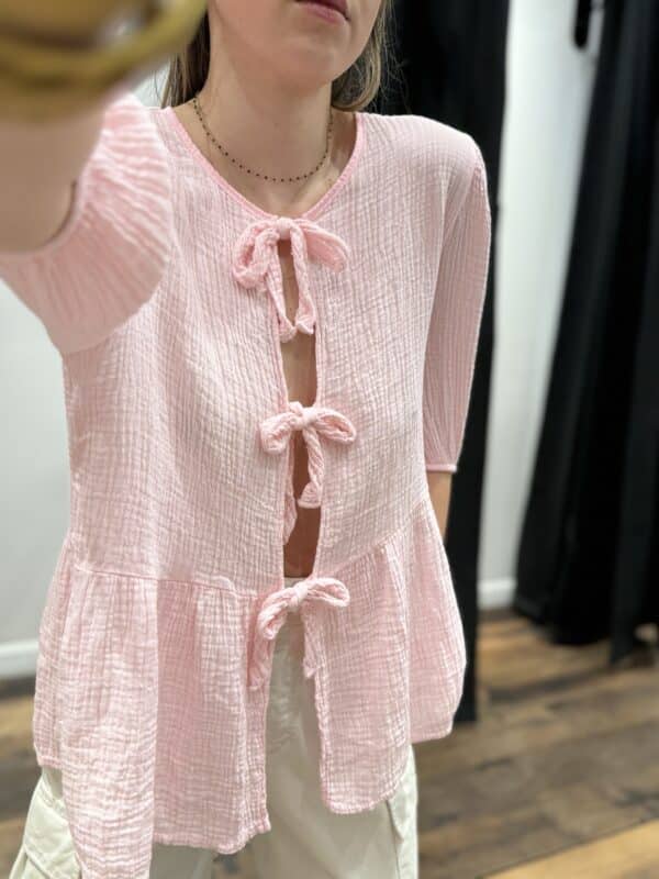 Blouse « sun » unie rose - Jade & Lisa