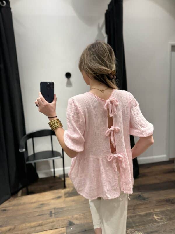 Blouse « sun » unie rose - Jade & Lisa