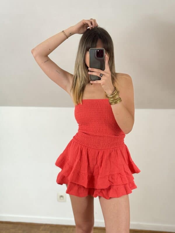 Combi jupe/short corail - Jade & Lisa