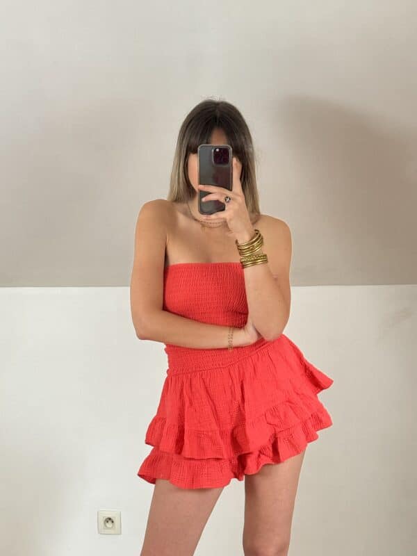 Combi jupe/short corail - Jade & Lisa